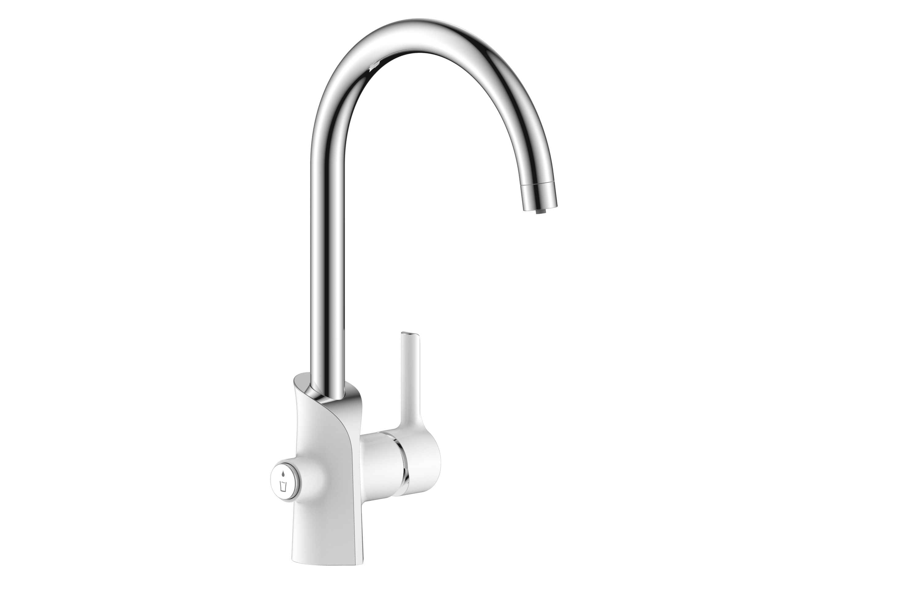 Изображение товара Однорычажный смеситель Argotech цвет белый хром 40-09L ELAT white