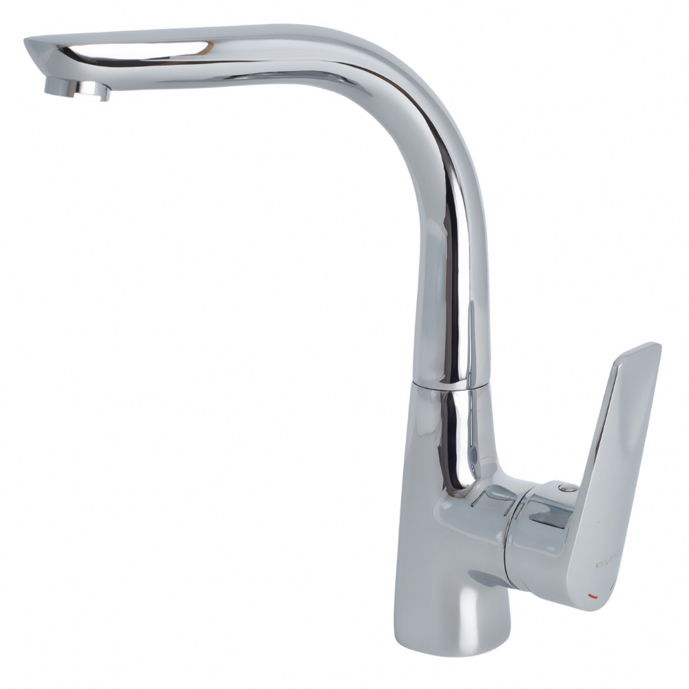 Изображение товара Смеситель для кухни с поворотным изливом 17 см DIVINO 3121 латунь серебристый