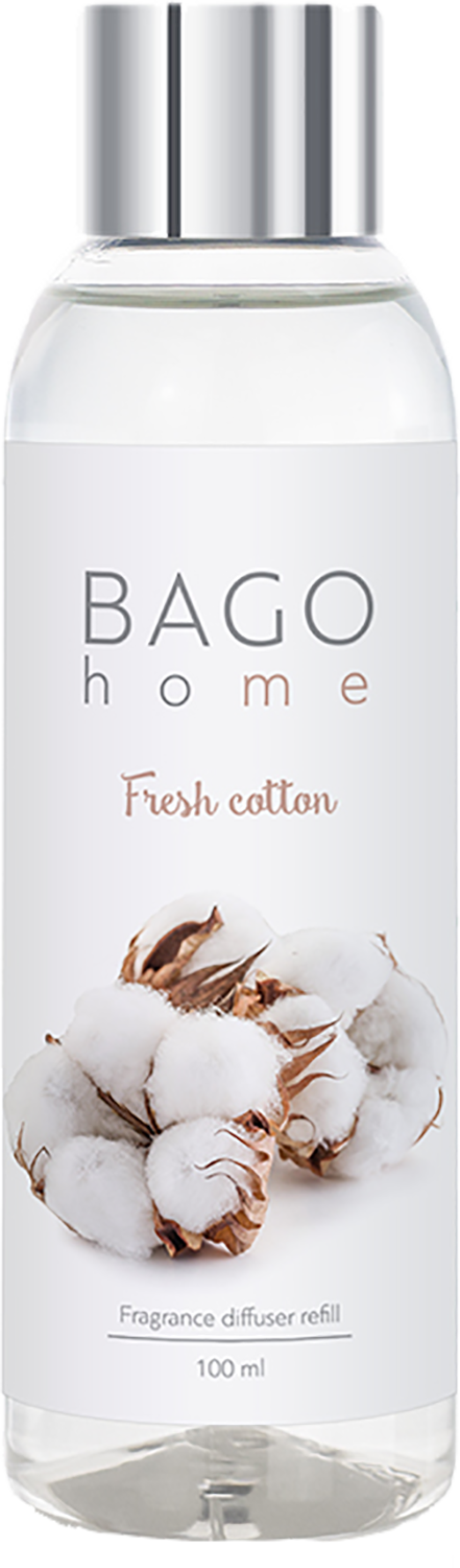 Изображение товара Натуральный наполнитель для диффузора Свежий хлопок 100 мл Bago Home