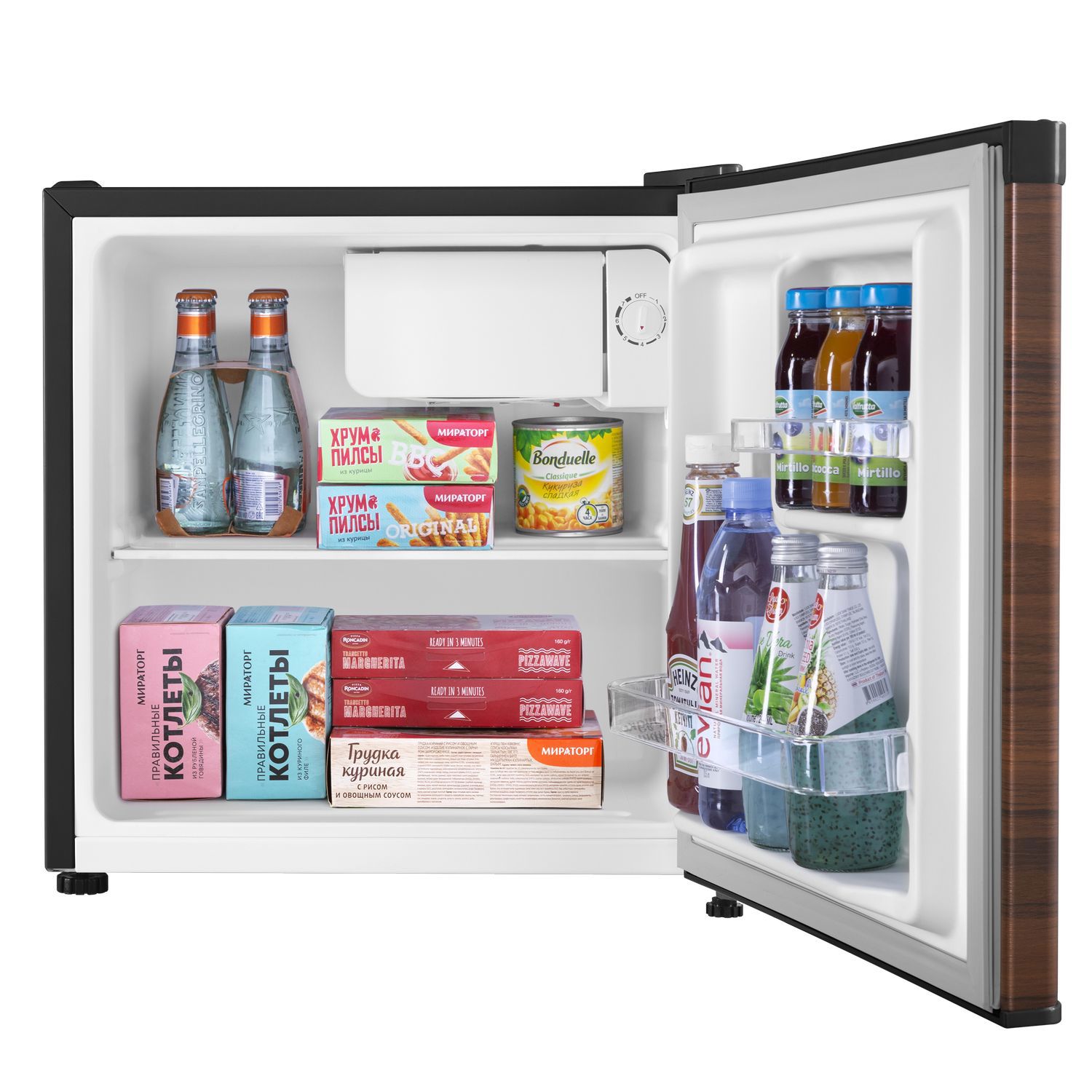 Изображение товара Отдельностоящий холодильник Maunfeld MFF50WD 50 л, коричневый, компактный