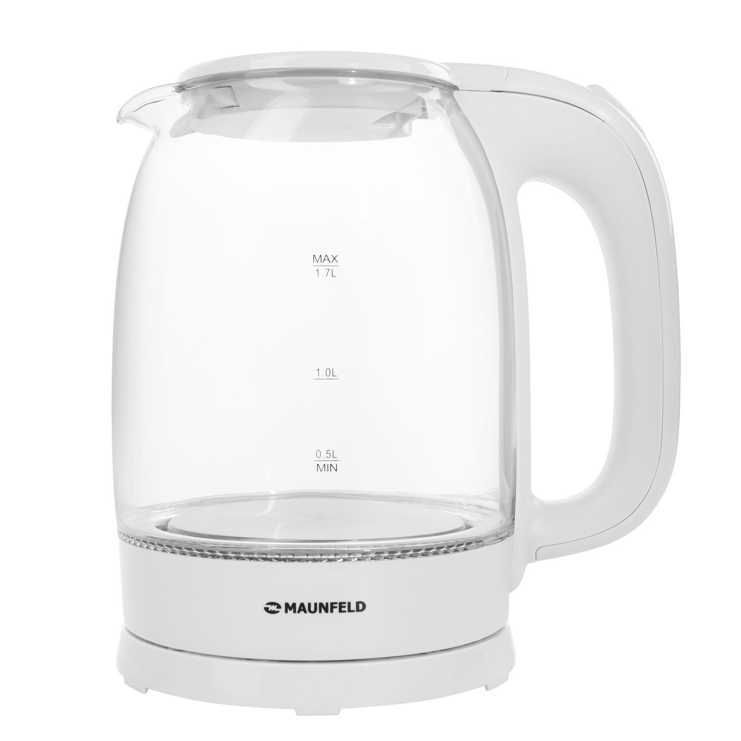 Изображение товара Электрический чайник Maunfeld MGK-613WH объем 1,7 л стекло белый с подсветкой