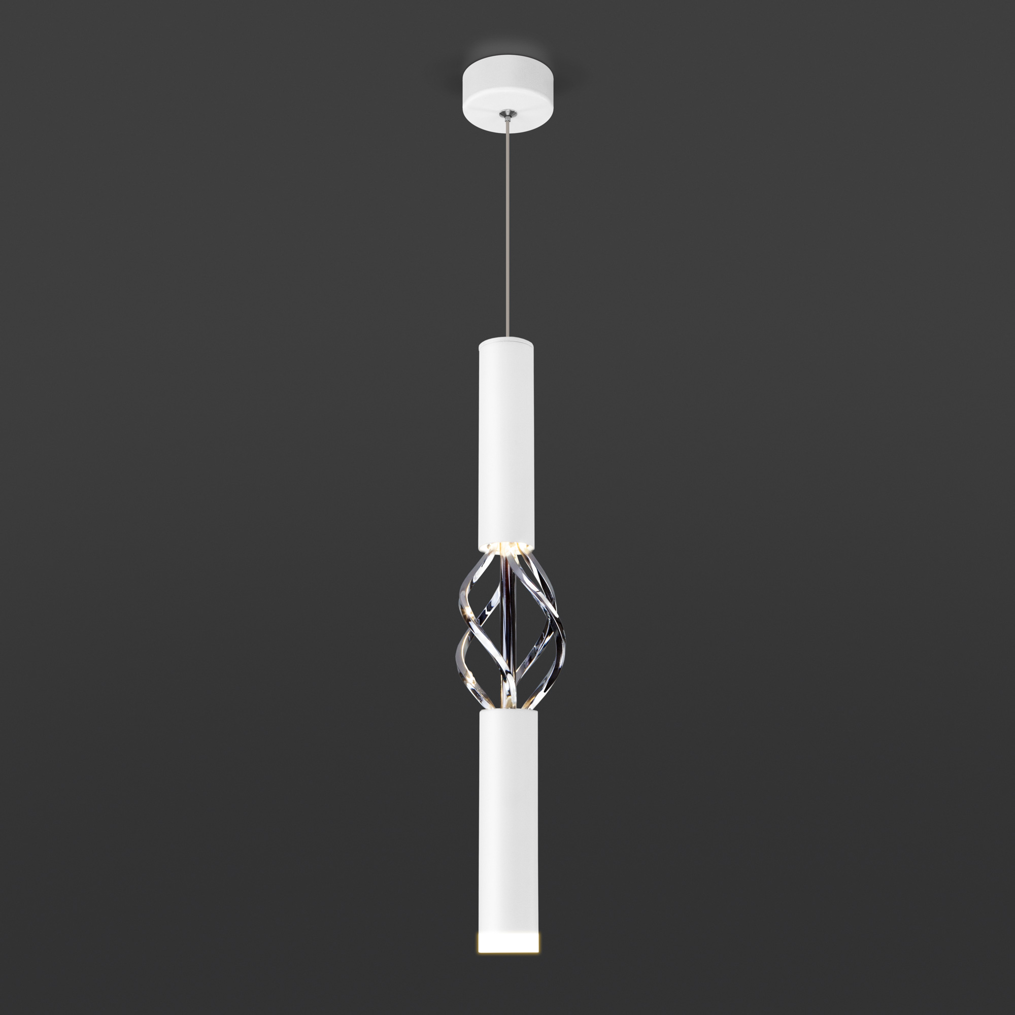 Изображение товара Светильник подвесной светодиодный Eurosvet Lance 2 м² теплый белый свет белый хром