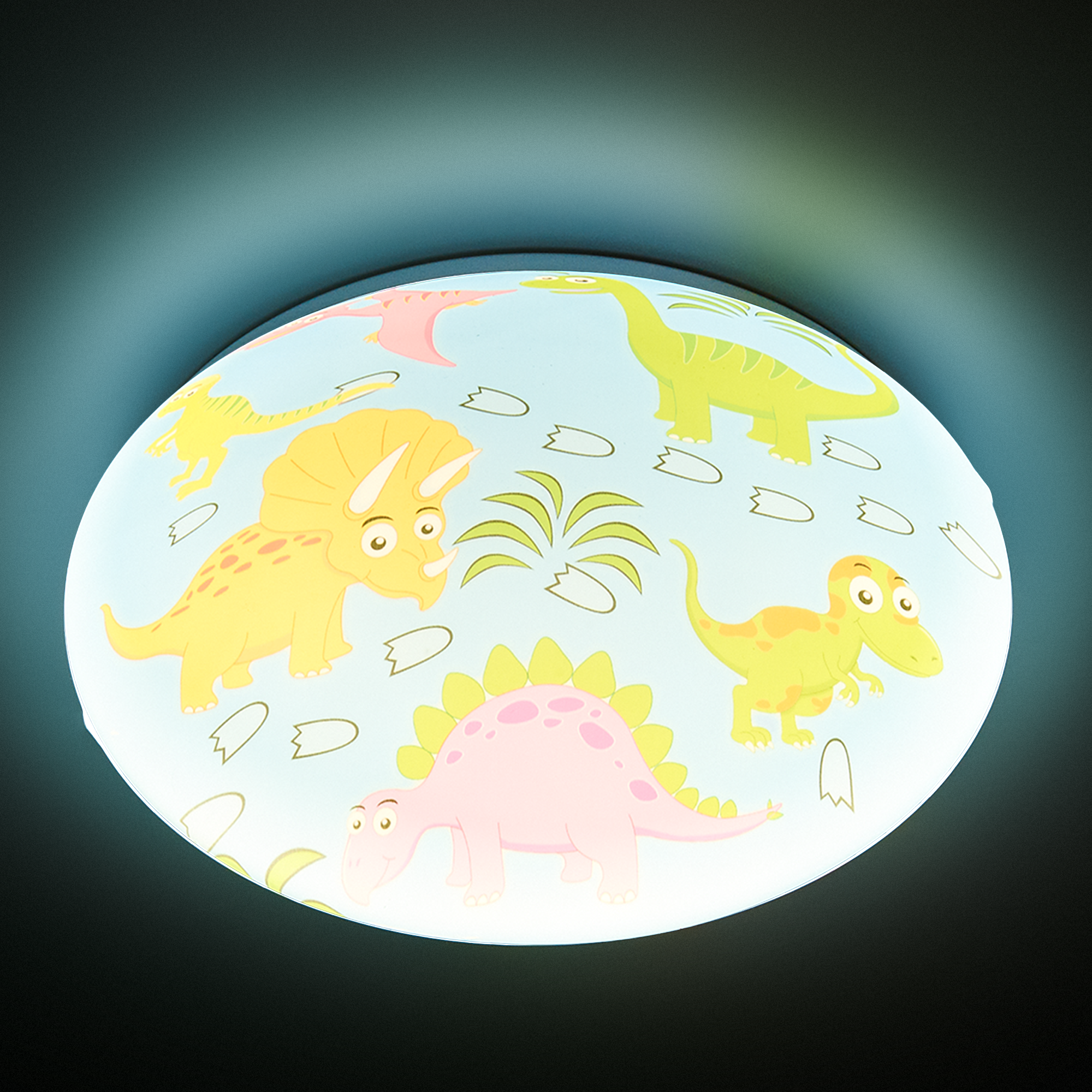 Изображение товара Светильник настенно-потолочный светодиодный Camelion LBS-7725 Динозаврики, 15 м², теплый белый свет