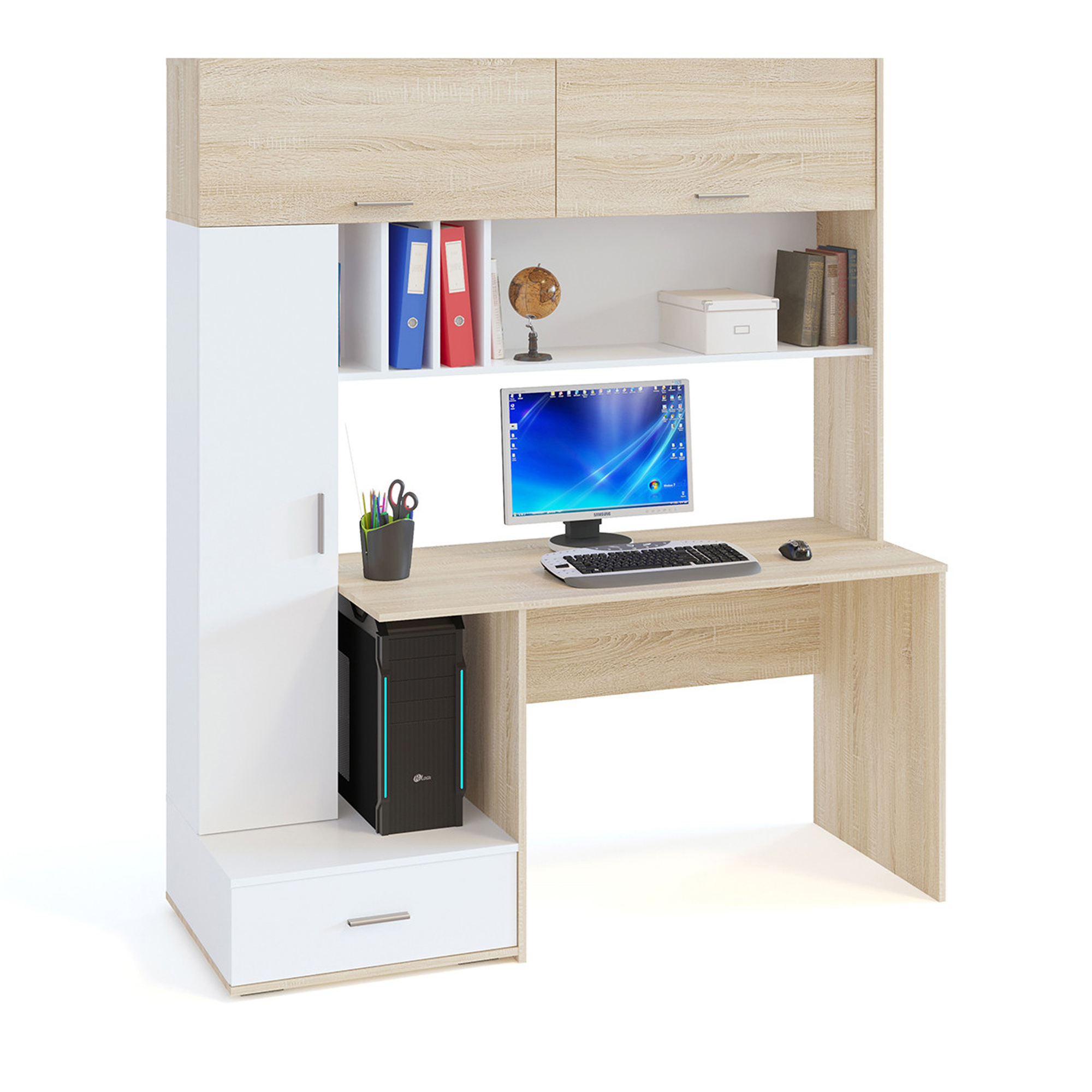 Изображение товара Компьютерный стол СОКОЛ 160x185x60 см ЛДСП светло-бежевый КСТ-17