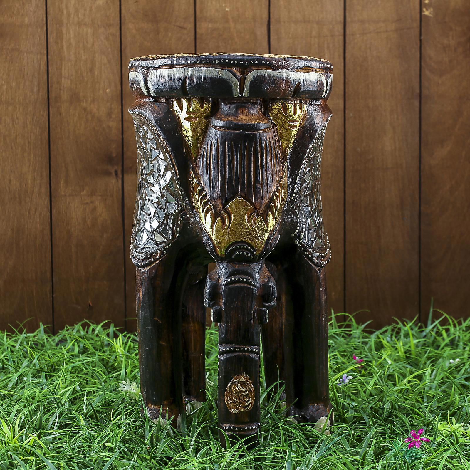 Изображение товара Табурет Indonesian handicafts из дерева коричневый ручная работа садовый