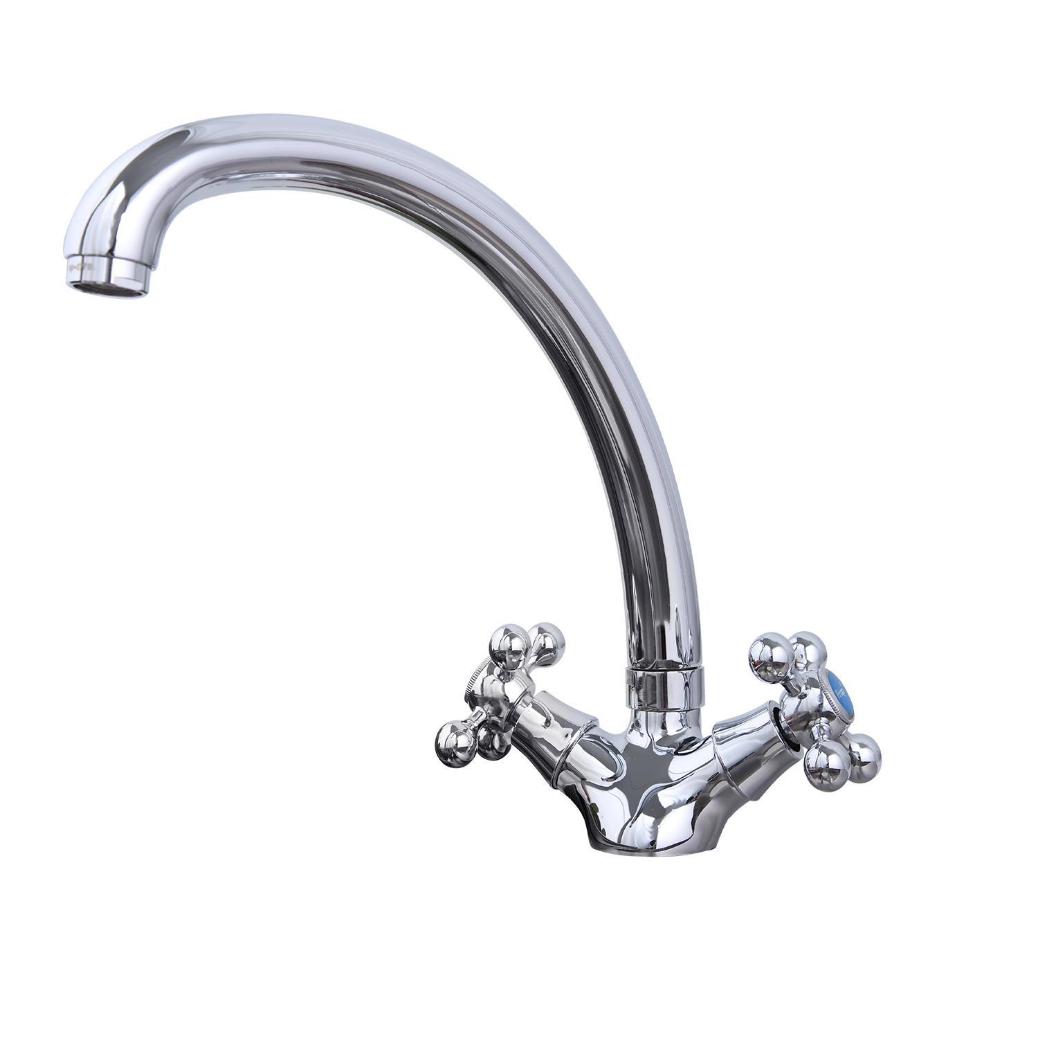 Изображение товара Смеситель для кухни с поворотным изливом Frap F4219 латунь цвет сталь