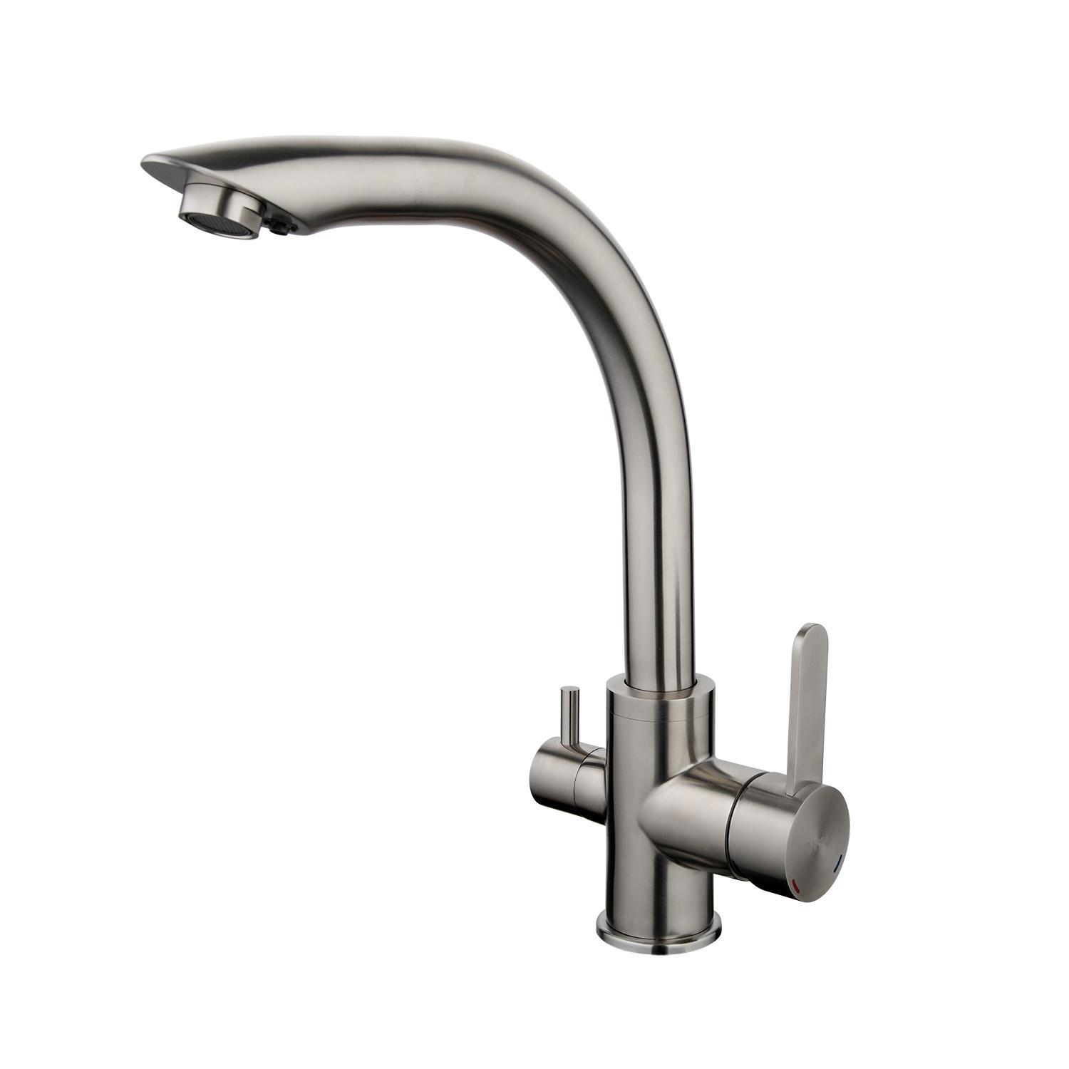 Изображение товара Смеситель для кухни с гибким изливом 31.4 см Gappo цвет сталь