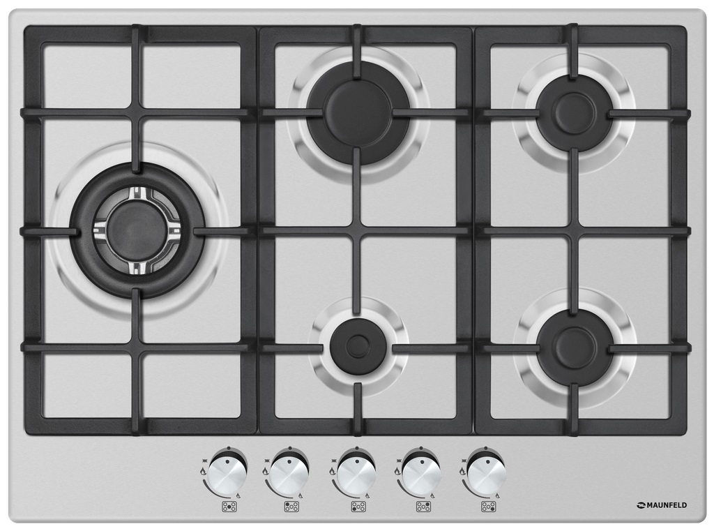 Изображение товара Газовая варочная панель Maunfeld EGHS 75.33CS G 70 см 4 конфорки серебристая