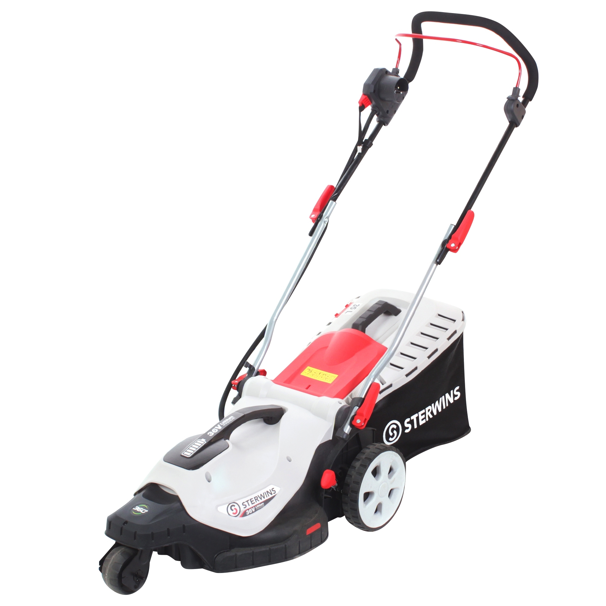 Изображение товара Аккумуляторная газонокосилка Sterwins 36 В, 36 см, 35 л травосборник