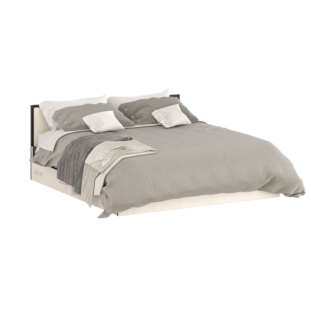 Изображение товара Двуспальная кровать с ящиками Сакура 1800 венге/дуб лоредо