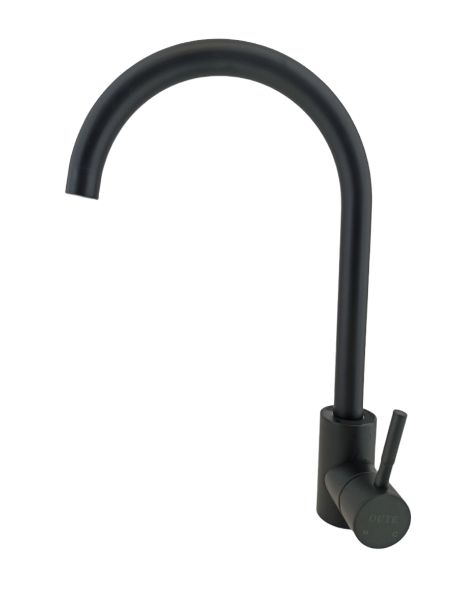 Изображение товара Однорычажный смеситель OUTE T40313bk-1 черный матовый для кухни