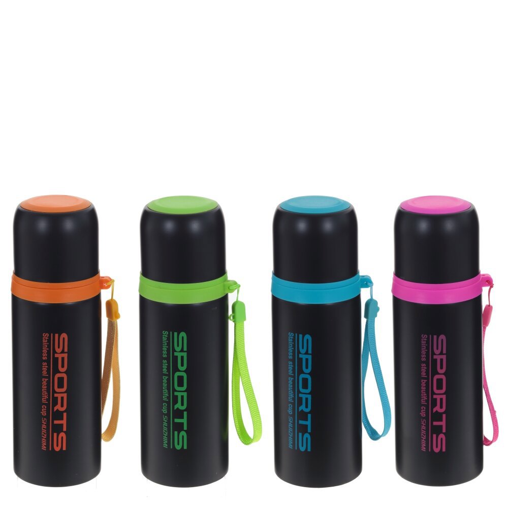 Изображение товара 350 мл термос из нержавеющей стали с блокирующей кнопкой и ремешком