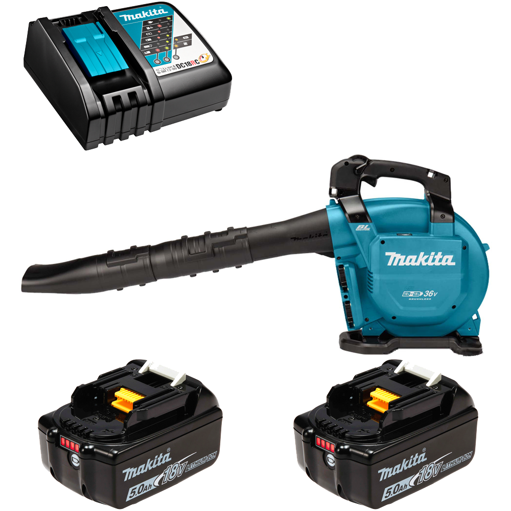 Изображение товара Аккумуляторная воздуходувка Makita DUB363VRT2 36 В с зарядным устройством и 2 батареями