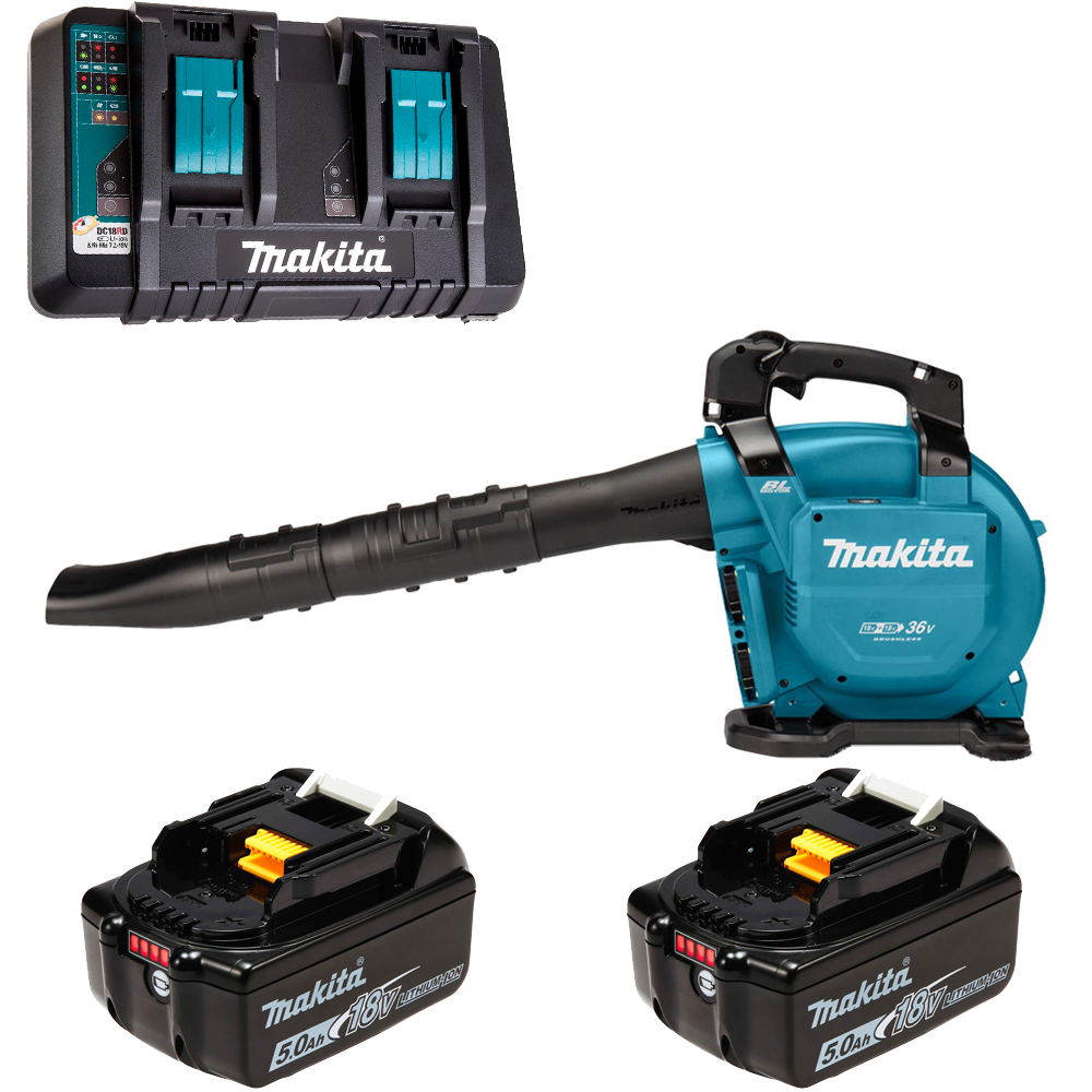 Изображение товара Аккумуляторная воздуходувка Makita DUB363VPT2 36 В с пылесосом и зарядным в комплекте