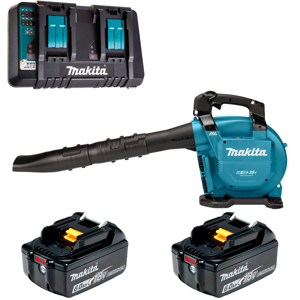 Изображение товара Аккумуляторная воздуходувка Makita DUB363VPG2 36 В с двумя батареями и зарядным