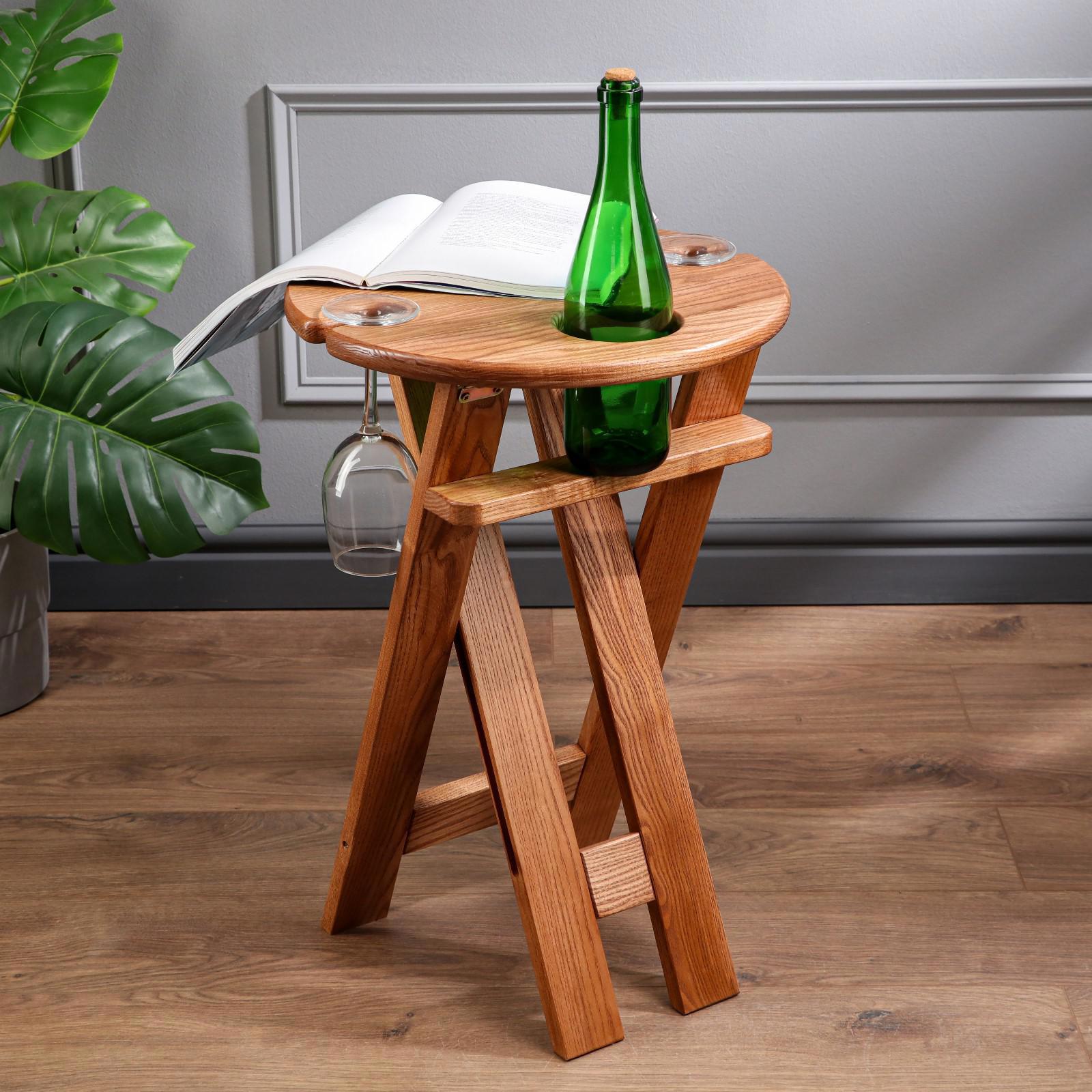 Изображение товара Стол садовый круглый Доброе дерево 5451938 60x80x40 см из ясеня