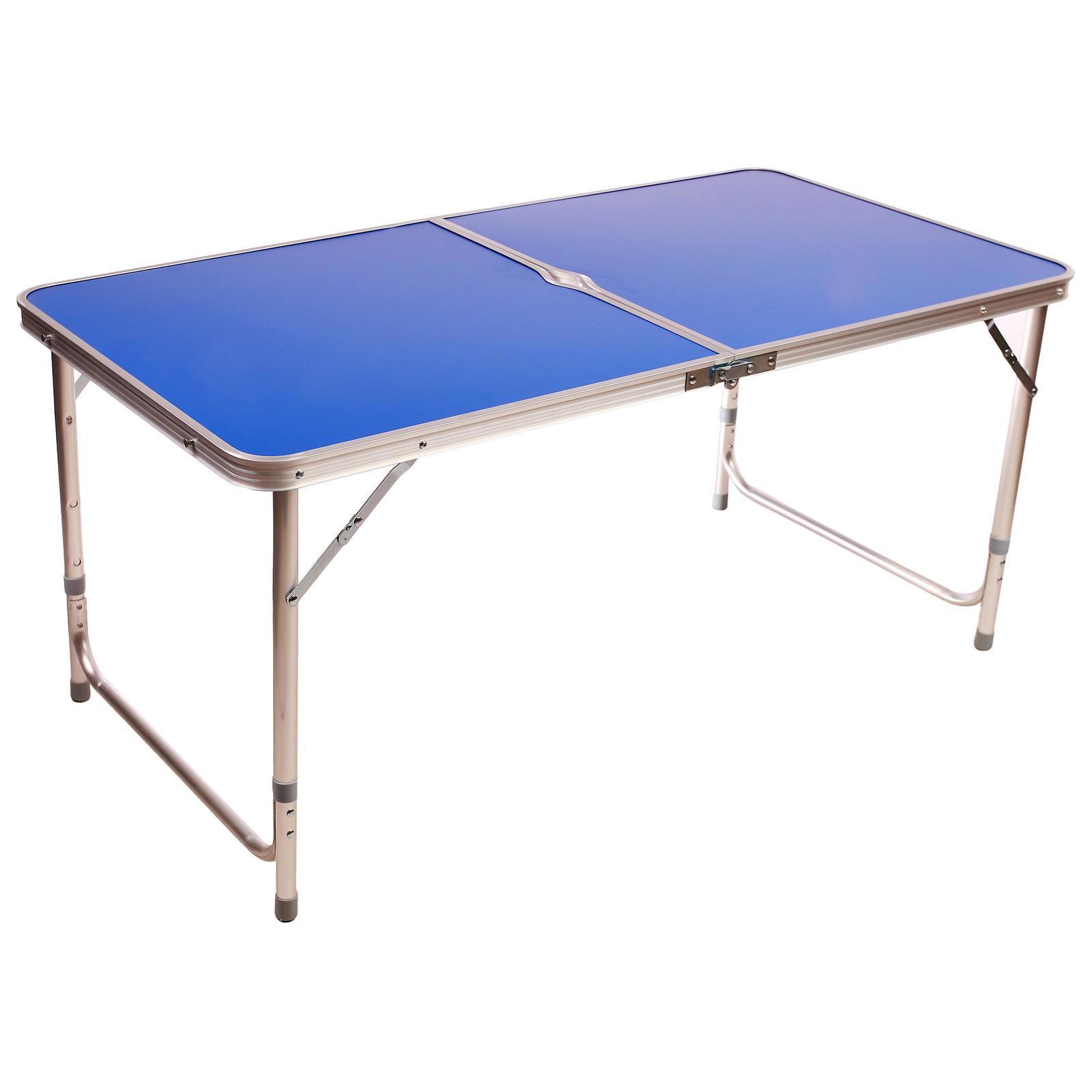 Изображение товара Туристический складной стол Maclay 120x70 см, металл и пластик, синий