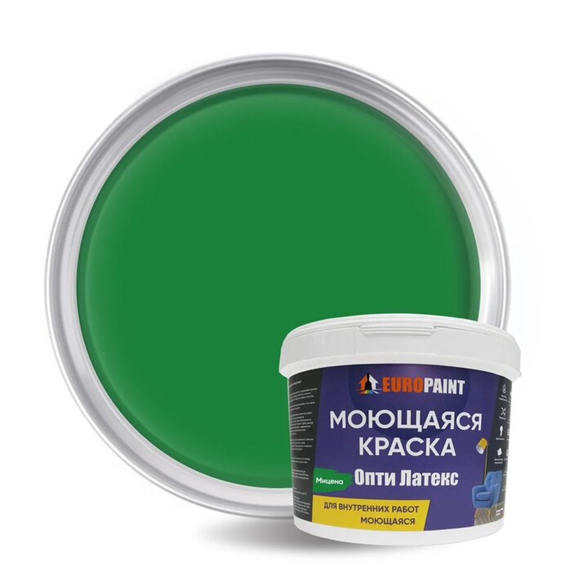 Изображение товара Декоративная краска EUROPAINT Опти Латекс 1 л мицена