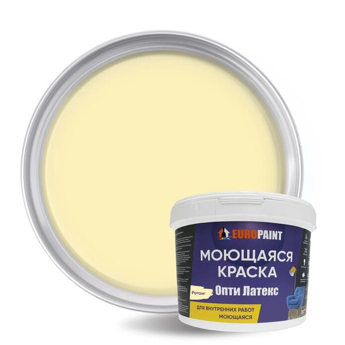 Изображение товара Краска декоративная EUROPAINT Опти Латекс ЛМ_2104_Р1 цвет ротанг 1 л Изображение товара Краска декоративная EUROPAINT Опти Латекс ЛМ_2104_Р1 цвет ротанг 1 л