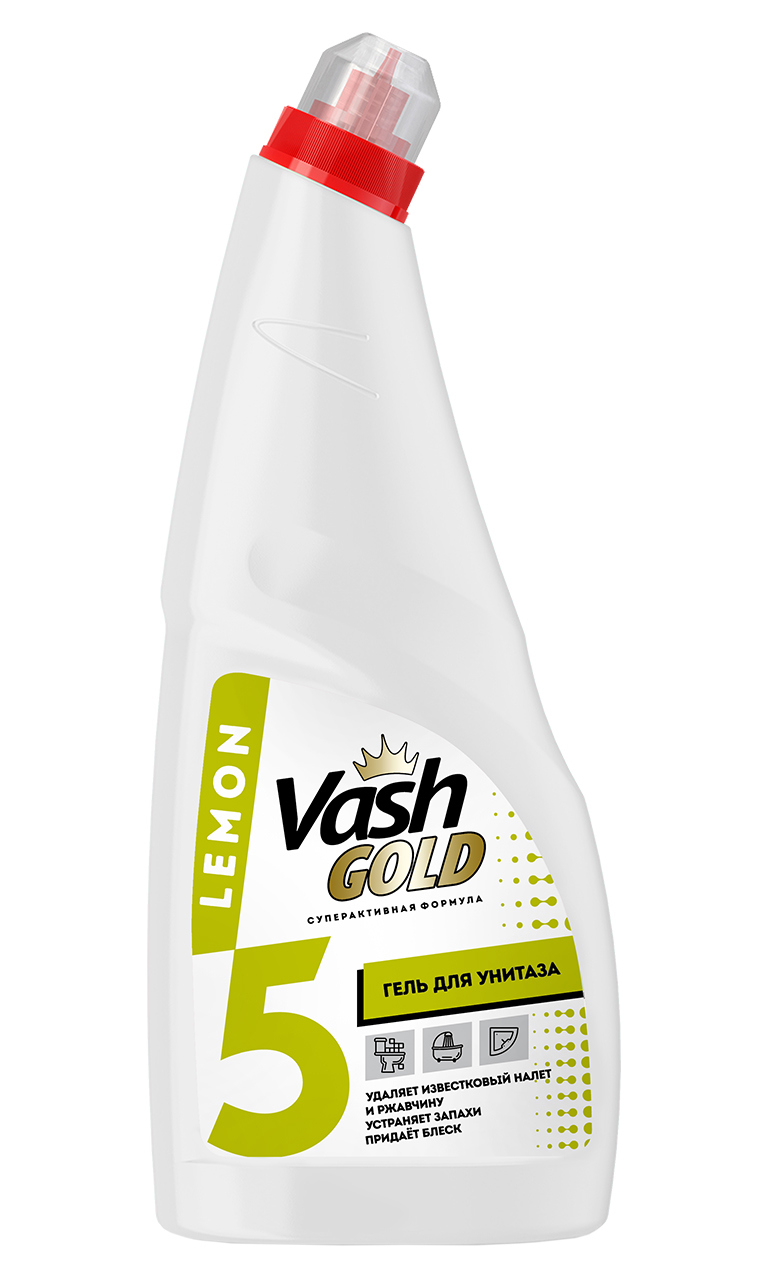Изображение товара Гель для чистки унитазов Vash Gold Lemon 750 мл Изображение товара Гель для чистки унитазов Vash Gold Lemon 750 мл