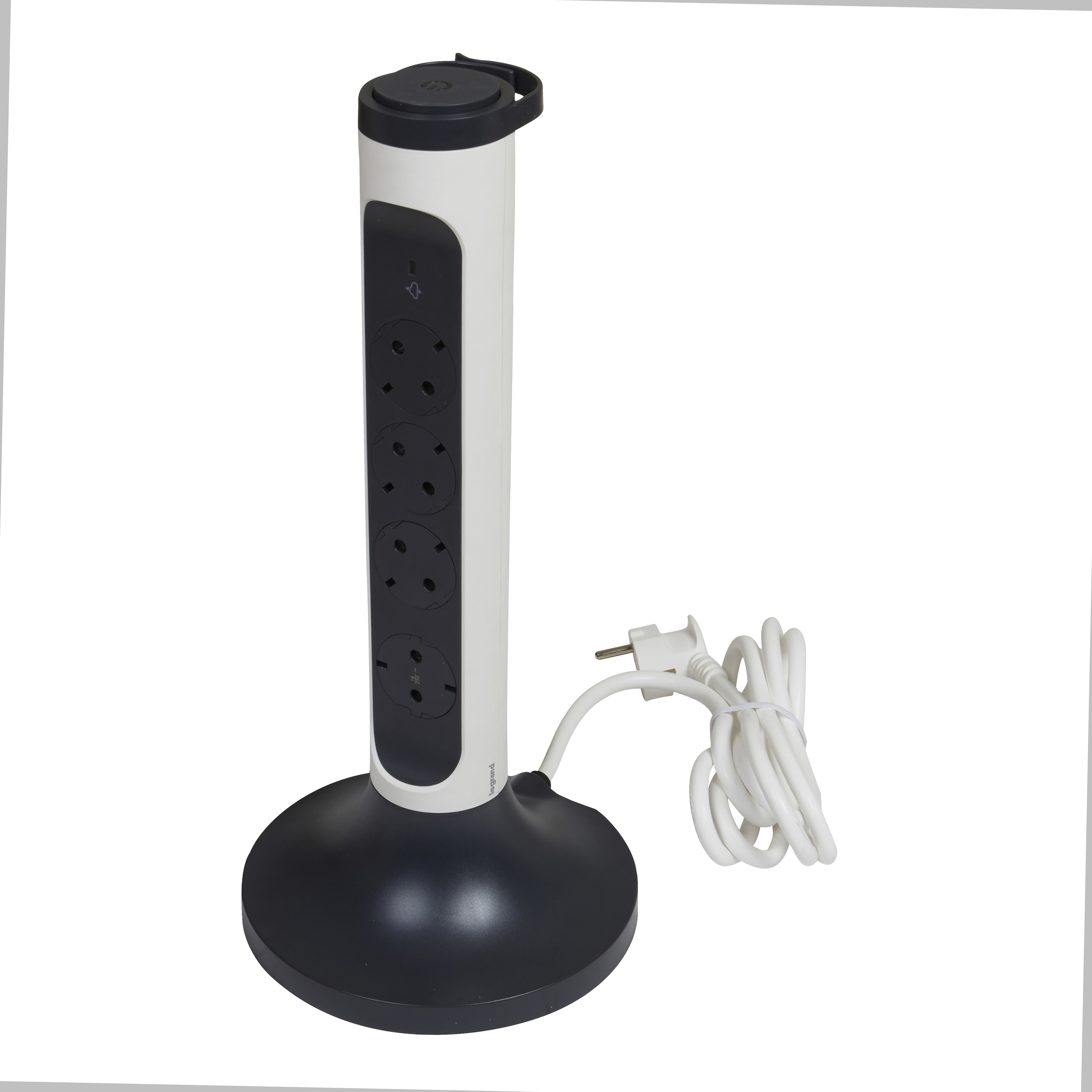 Изображение товара Удлинитель бытовой Legrand 4 розетки с заземлением 3x1.5 мм 2 м 3680 Вт цвет черно-белый