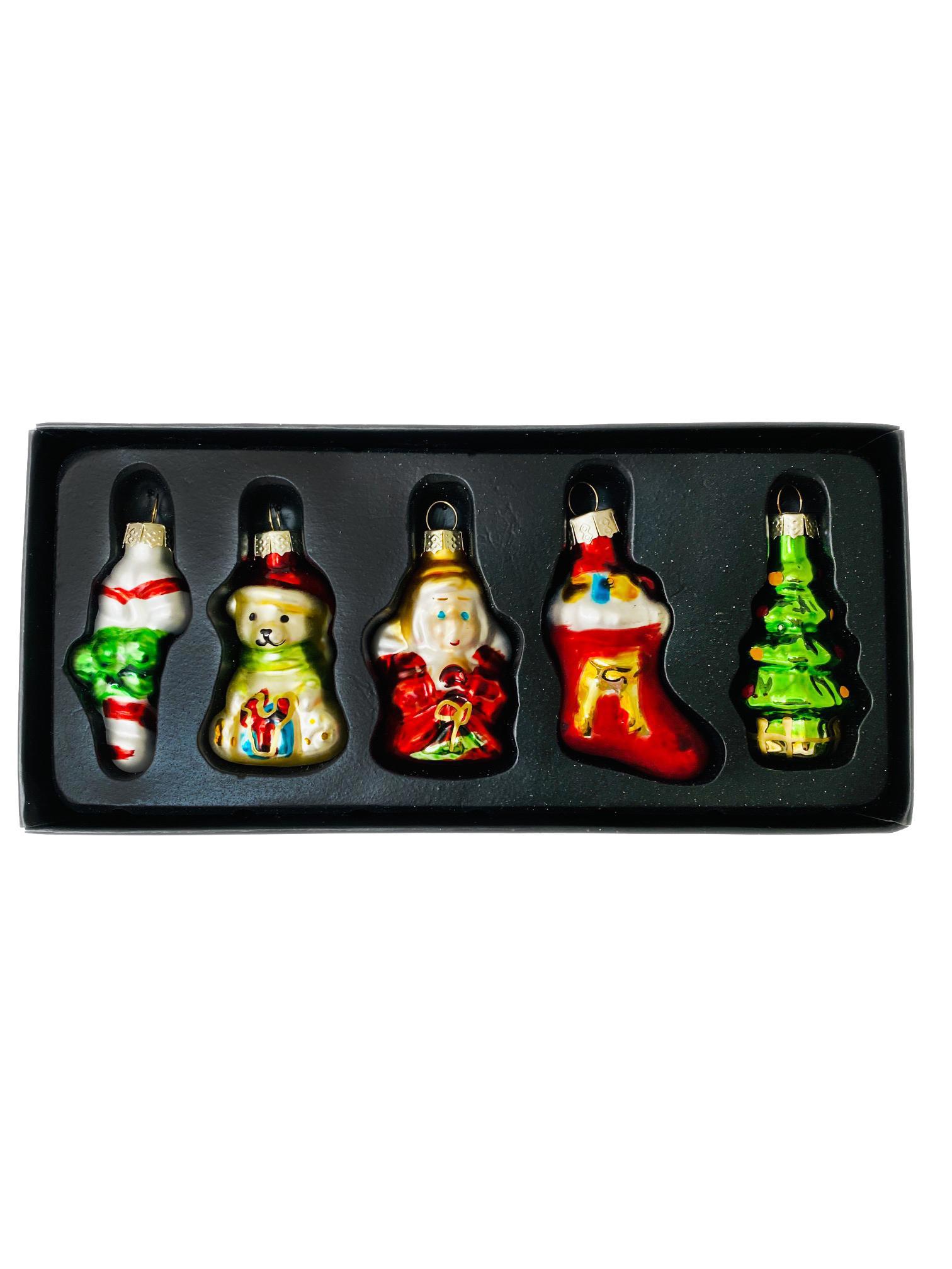 Изображение товара Набор стеклянных елочных украшений Магия Праздника MAG1908, 5 штук, разноцветные, 3*5см