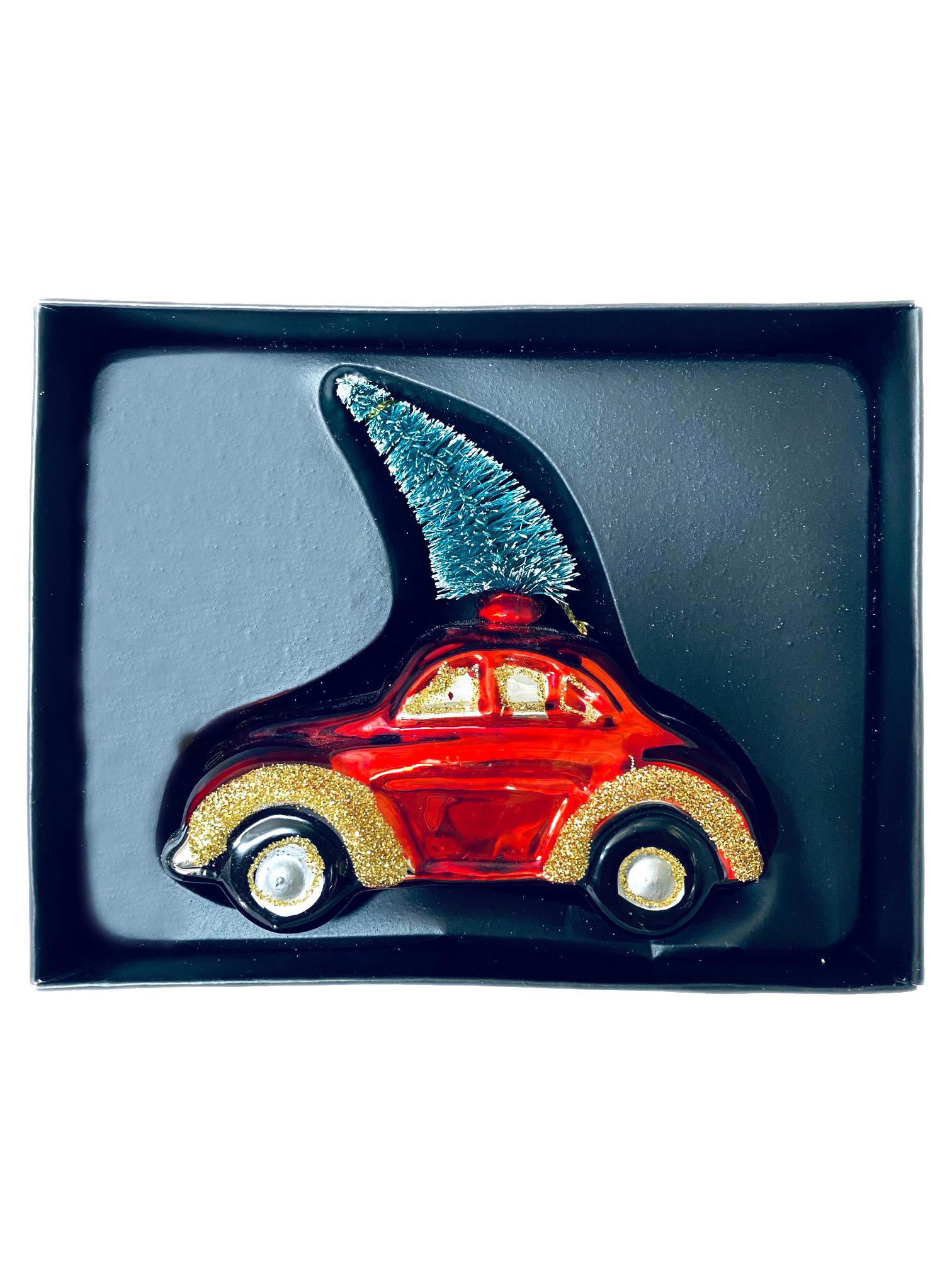 Изображение товара Елочное украшение Магия Праздника Машинка с елочкой 10 см стекло