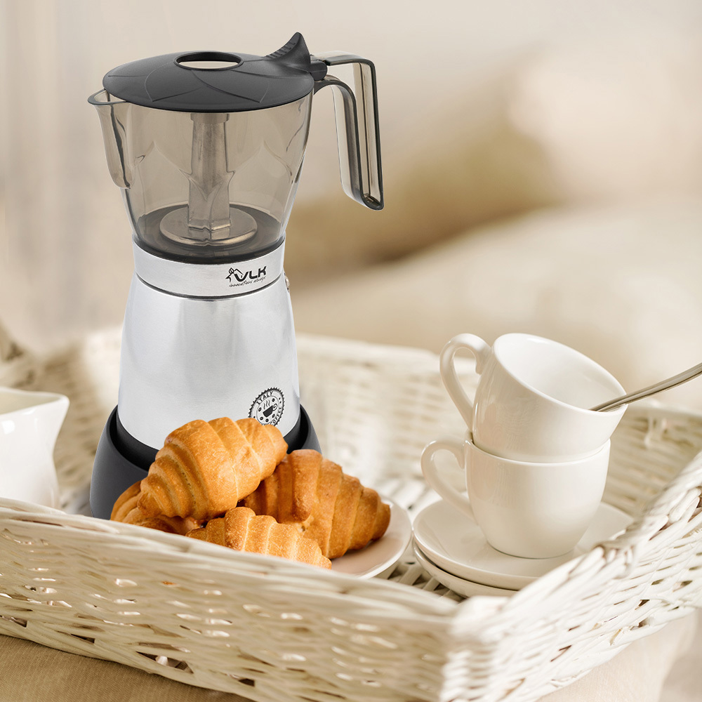 Изображение товара Настольная гейзерная кофеварка VLK Venice-6002 6 чашек серебристая