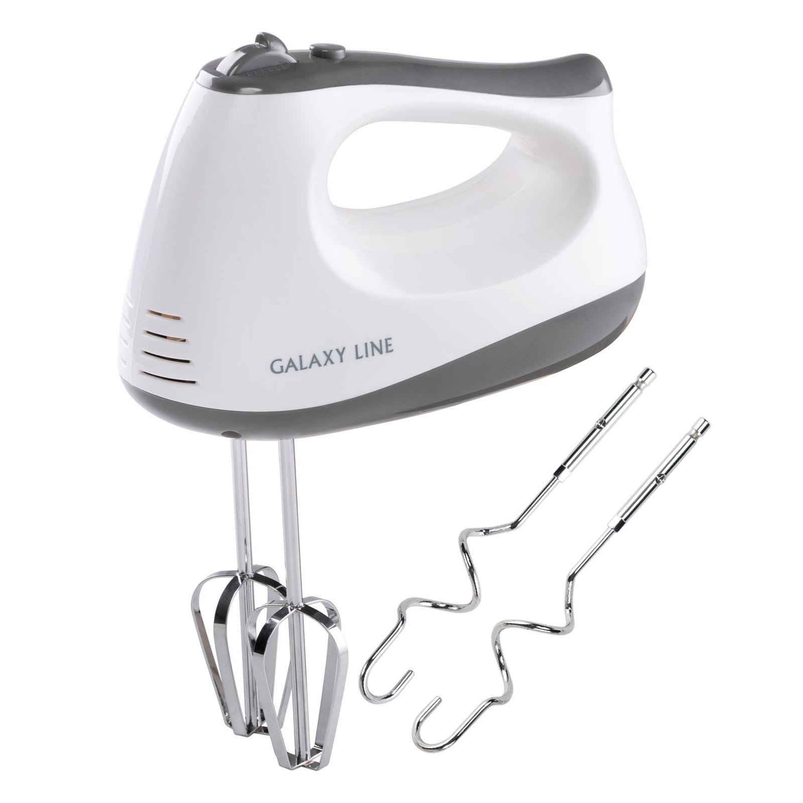 Изображение товара Миксер Galaxy line GL2225 400 Вт белый компактный с переключателем и насадками