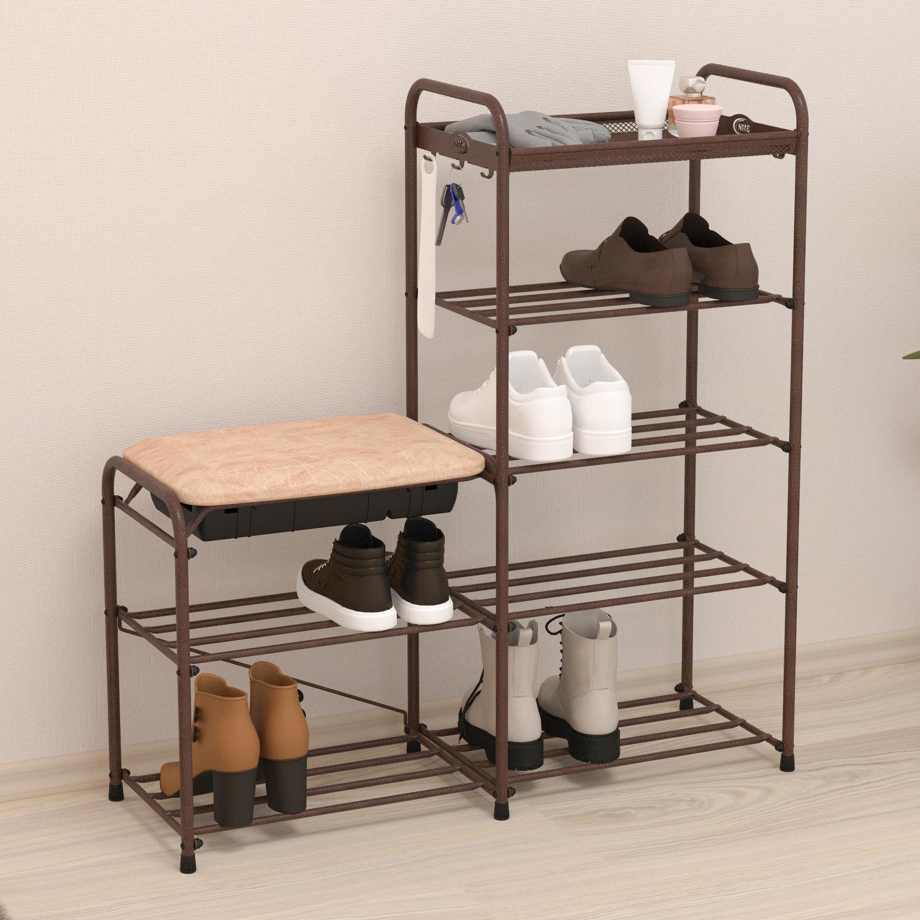 Изображение товара Обувница Зми 89x95x30 см 5 полок сталь цвет медный