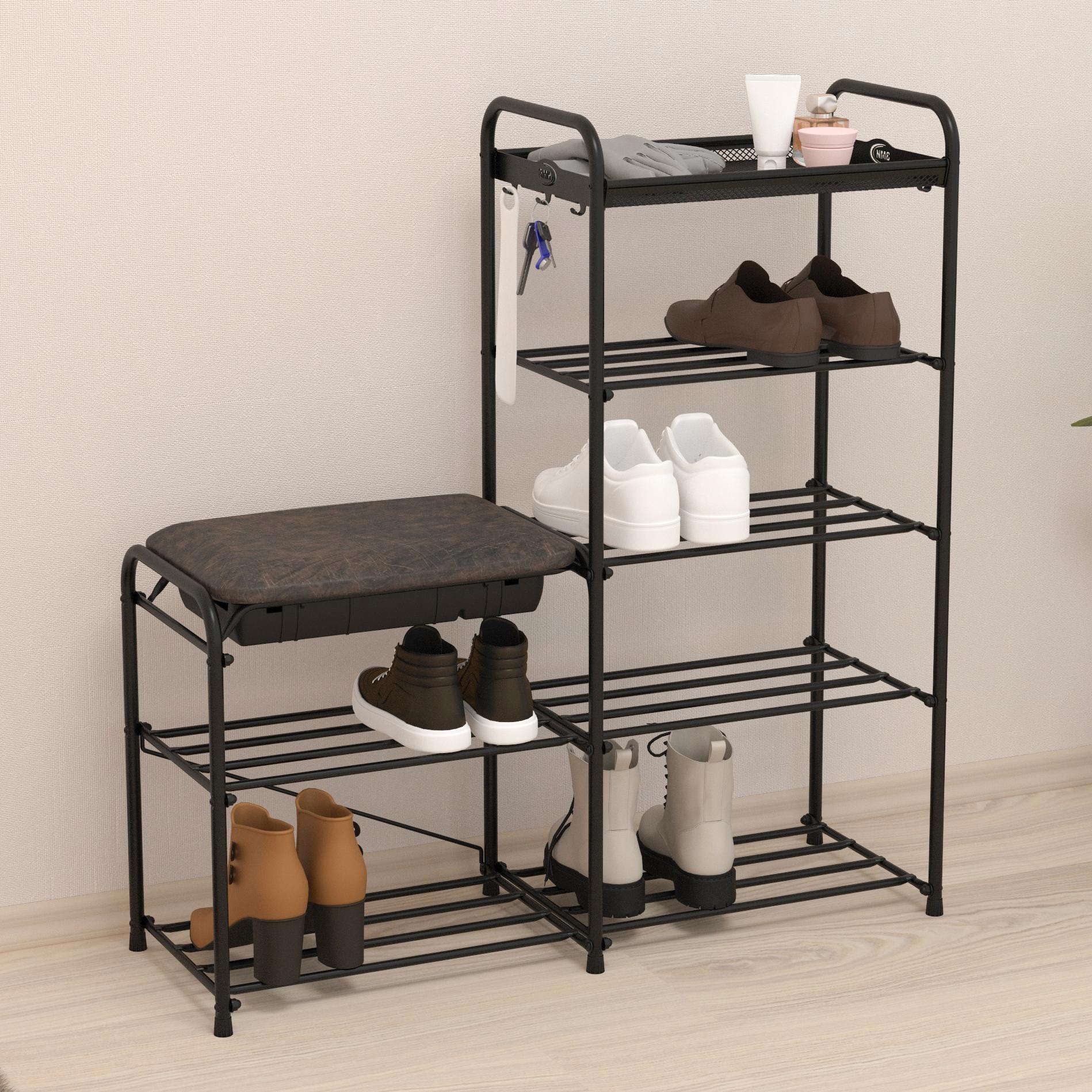 Изображение товара Обувница Зми 89x95x30 см 5 полок сталь цвет черный