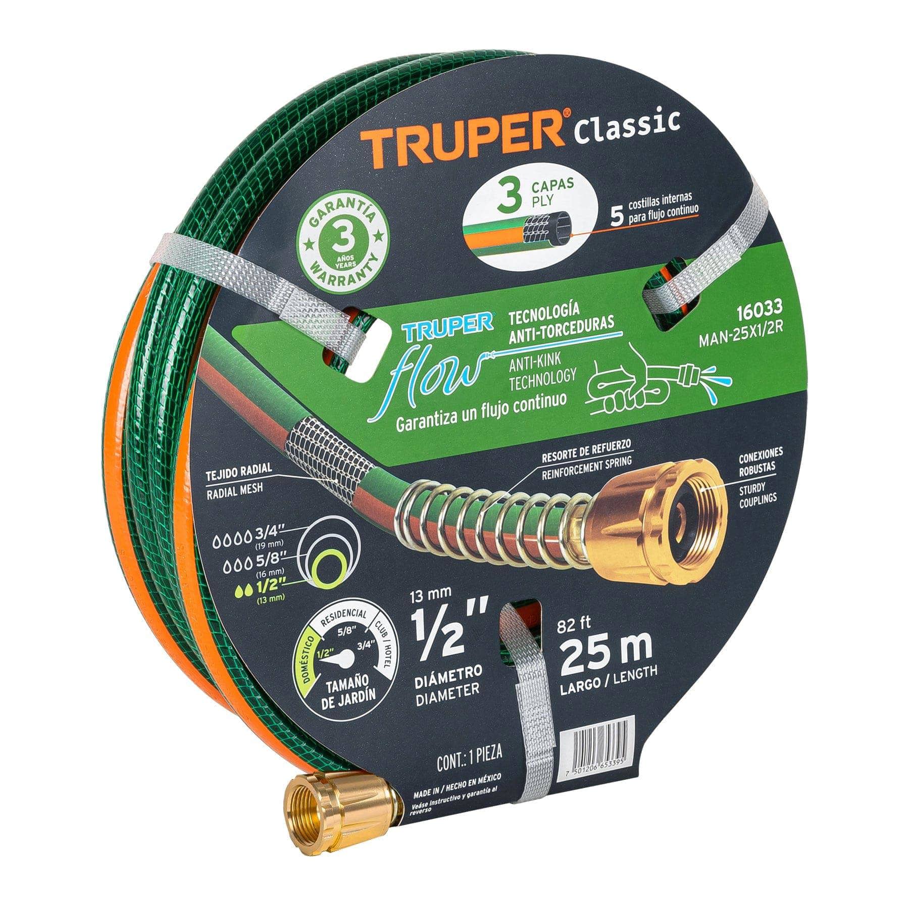 Изображение товара Шланг для полива Truper 16033 d 17 мм 25 м ПВХ