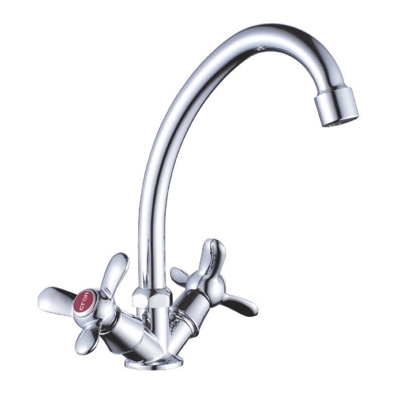 Изображение товара Двухвентильный смеситель Cron CN4012 с хромом, водосберегающий аэратор