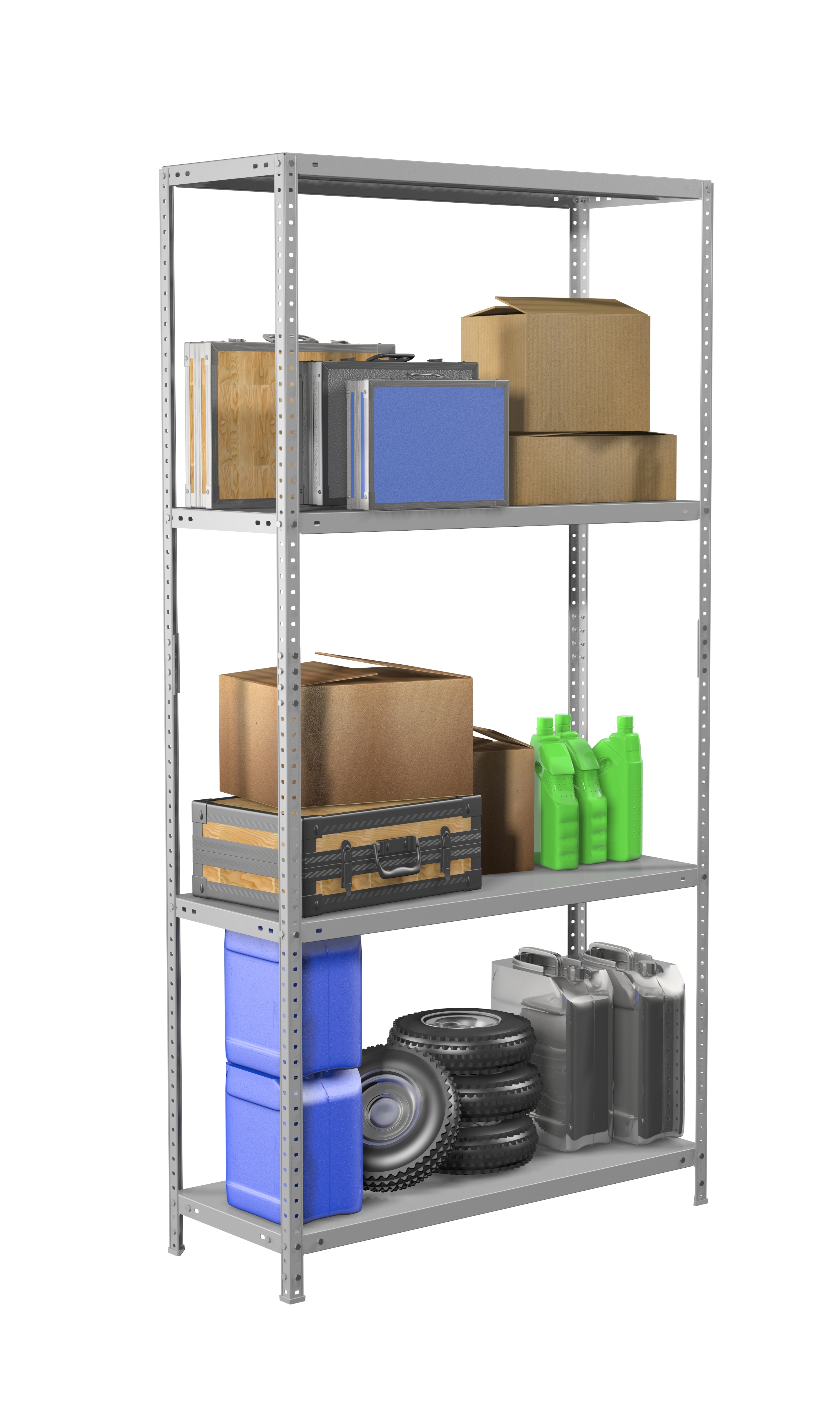 Изображение товара Стеллаж с полками Практик 100x195x40 см металл цвет серый металлик нагрузка на полку до 100 кг 8016