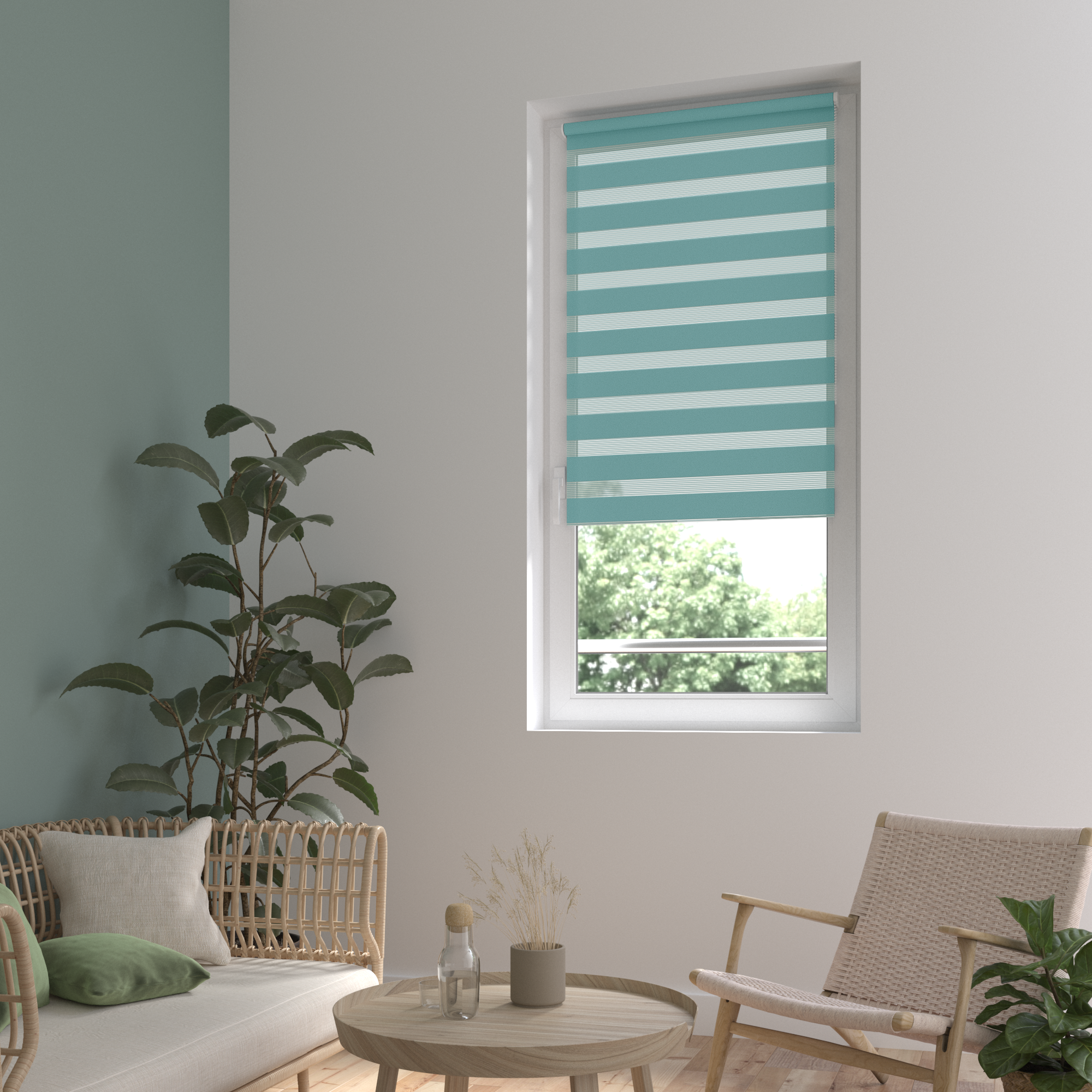 Штора рулонная день-ночь Inspire Peter 50x160 см бирюза Aqua 3 - 11