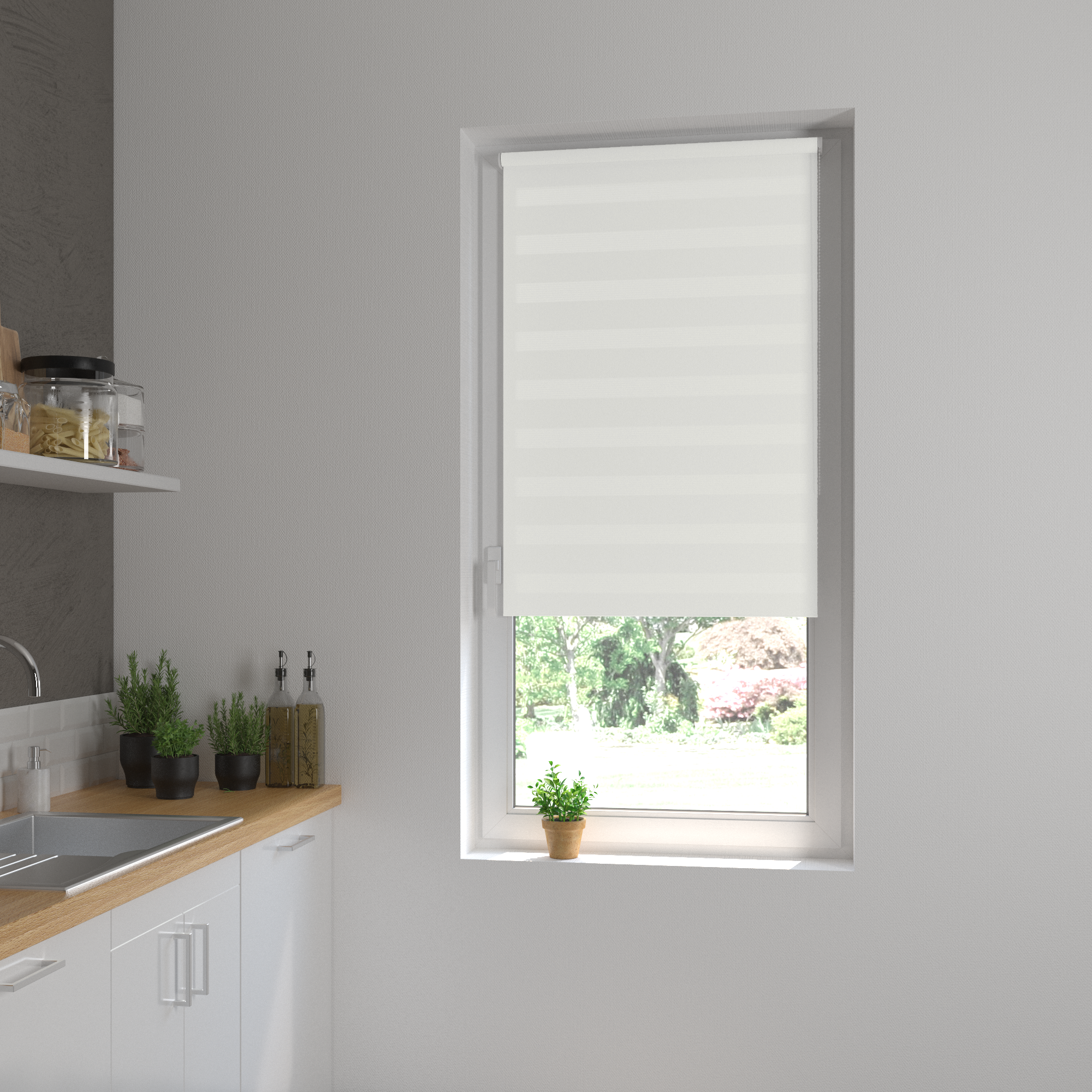 Штора рулонная день-ночь Inspire Peter 40x160 см белая White 0 - 12
