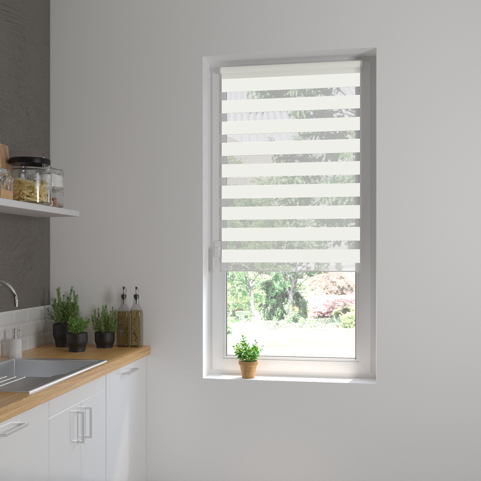 Штора рулонная день-ночь Inspire Peter 40x160 см белая White 0 - 11