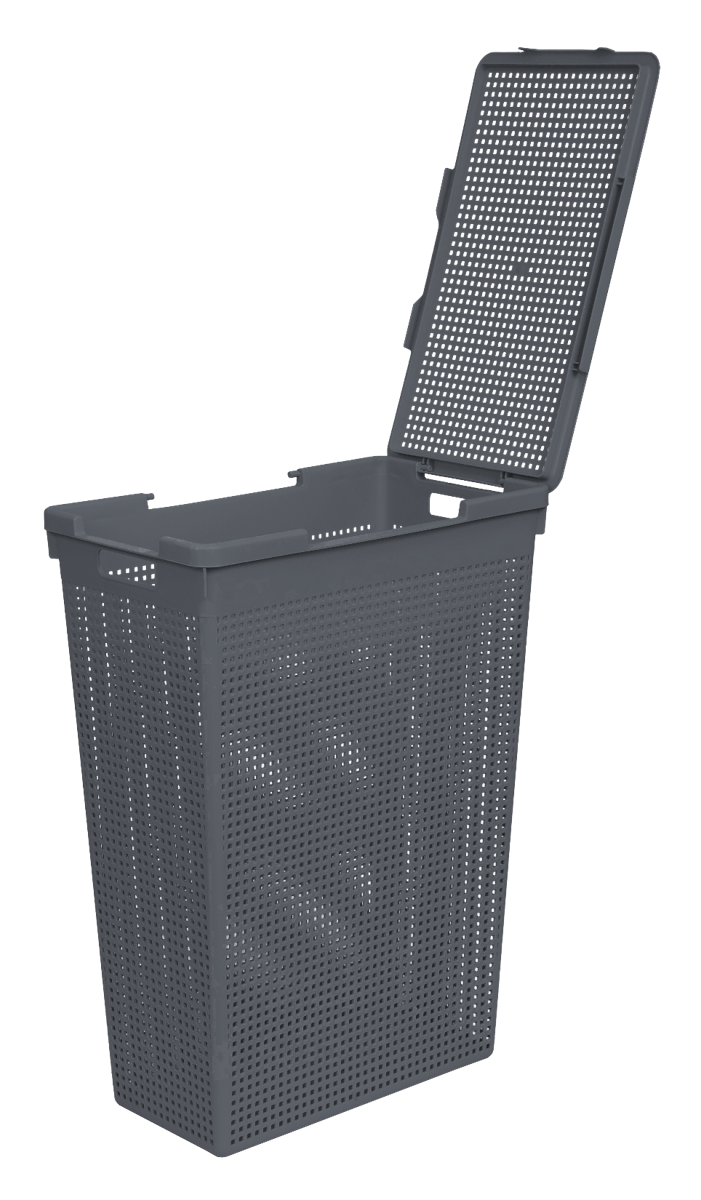Корзина для белья Виолет Лофт 50л 45x60x26 см цвет серый - 1