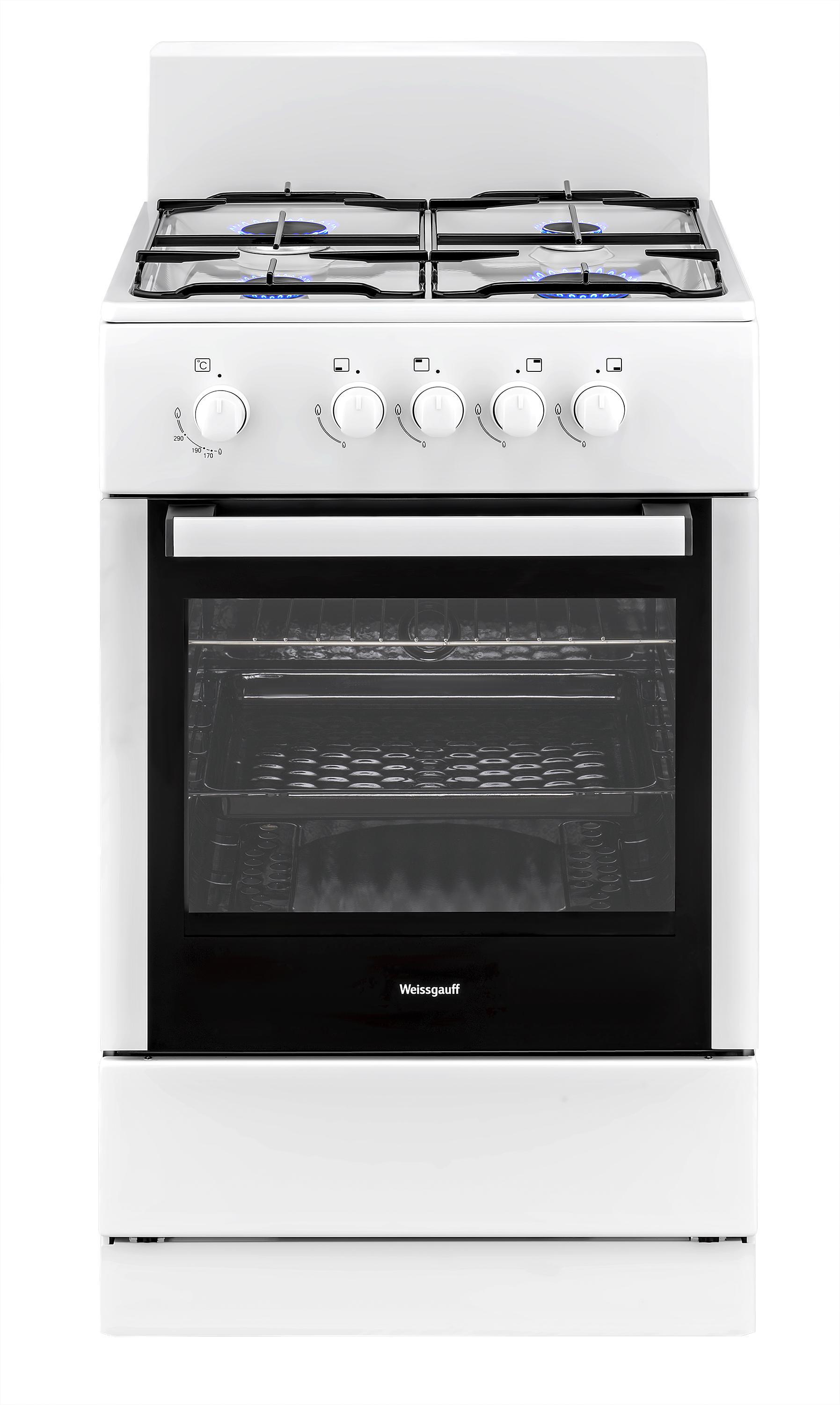 Изображение товара Газовая плита Weissgauff WGS G4G01 W с духовкой и газ-контролем 58x96 см