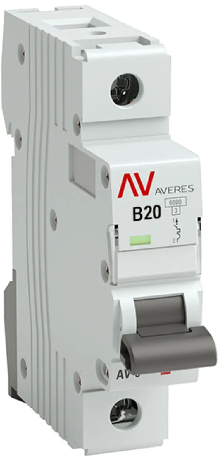 Автоматический выключатель EKF Averes AV-6 1P B20 А 6 кА mcb6-1-20B-av