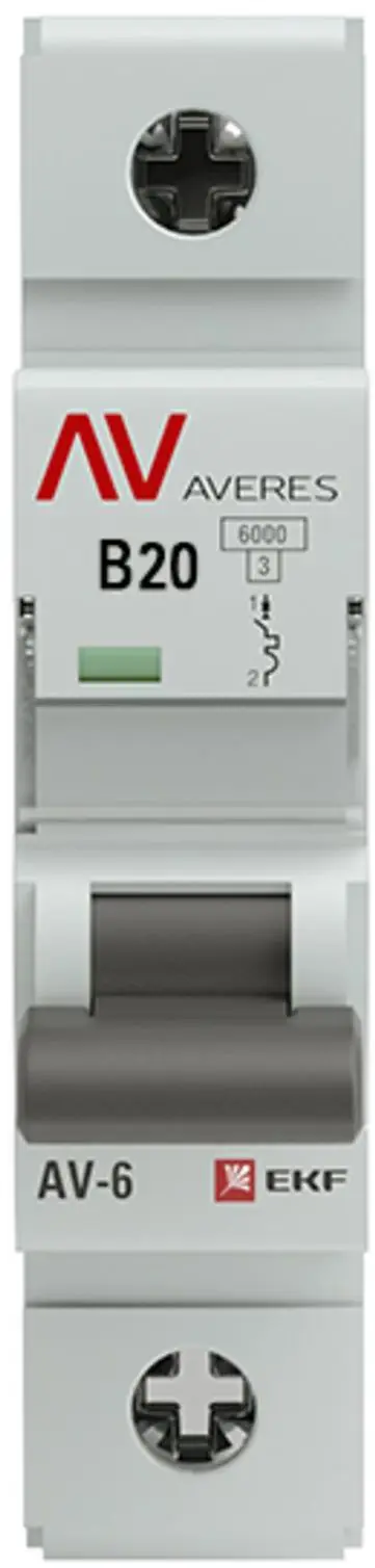 Автоматический выключатель EKF Averes AV-6 1P B20 А 6 кА mcb6-1-20B-av - 1
