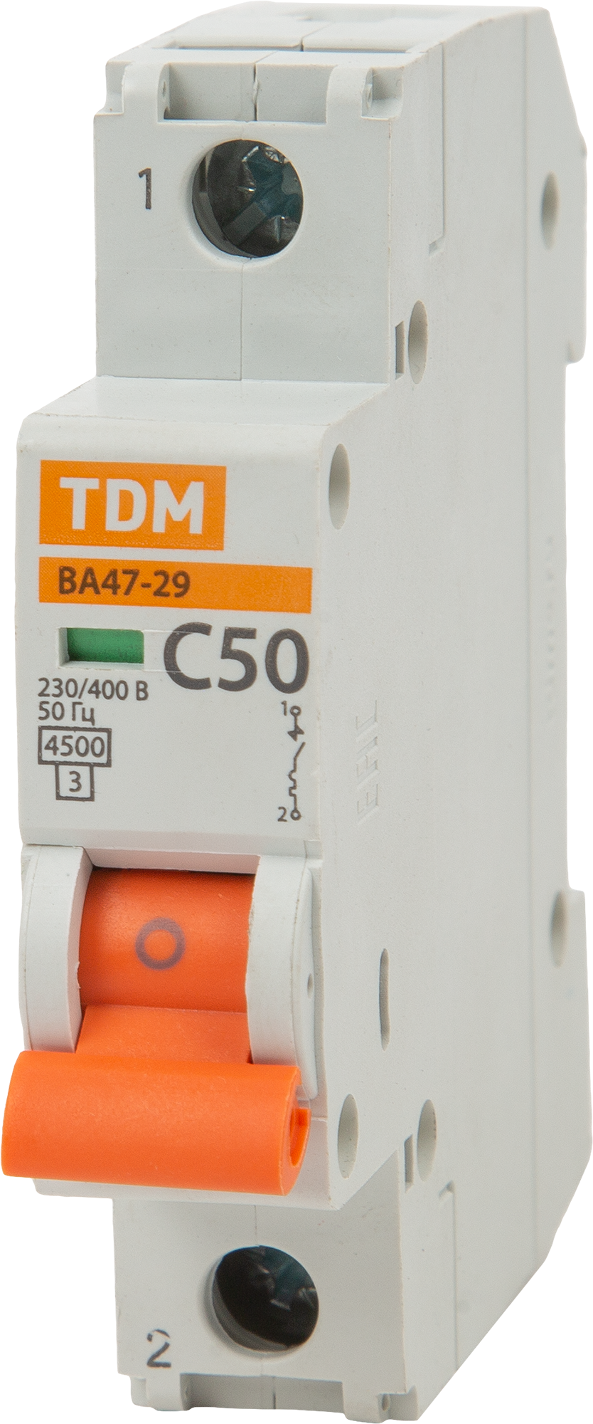 Изображение товара Автоматический выключатель TDM Electric ВА47-29 1P C50 А 4.5 кА