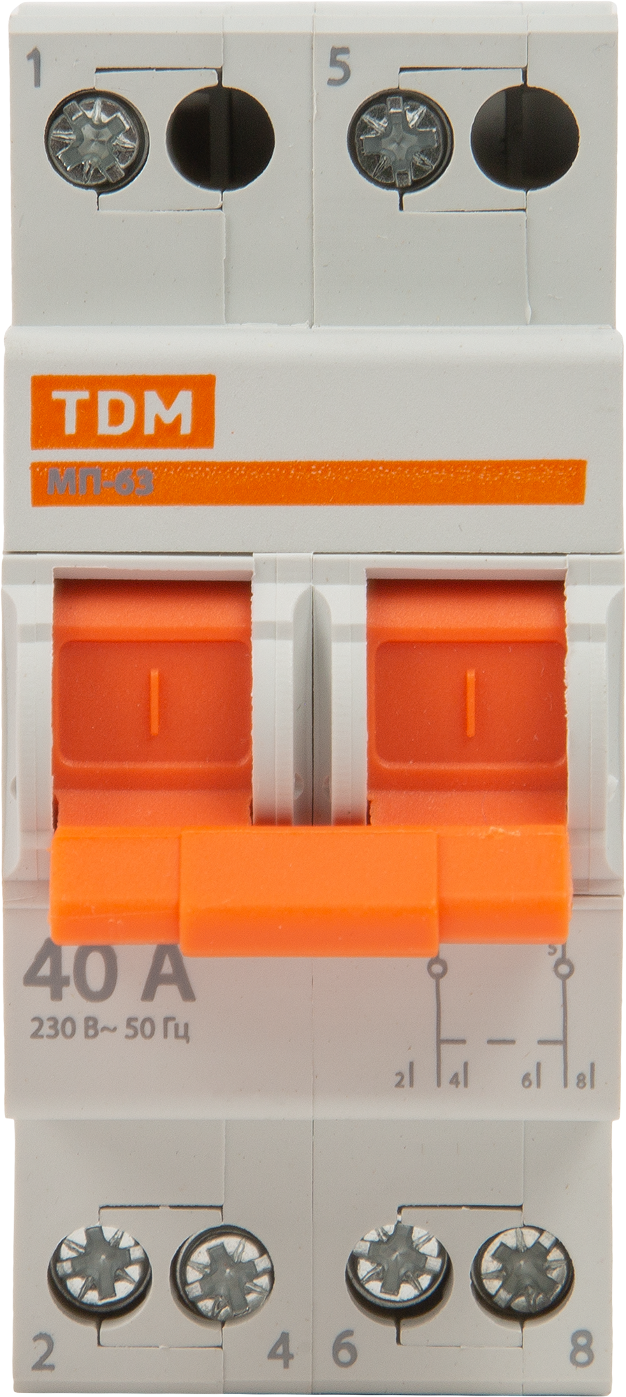 Выключатель нагрузки TDM Electric МП-63 2P 40 А трёхпозиционный - 1