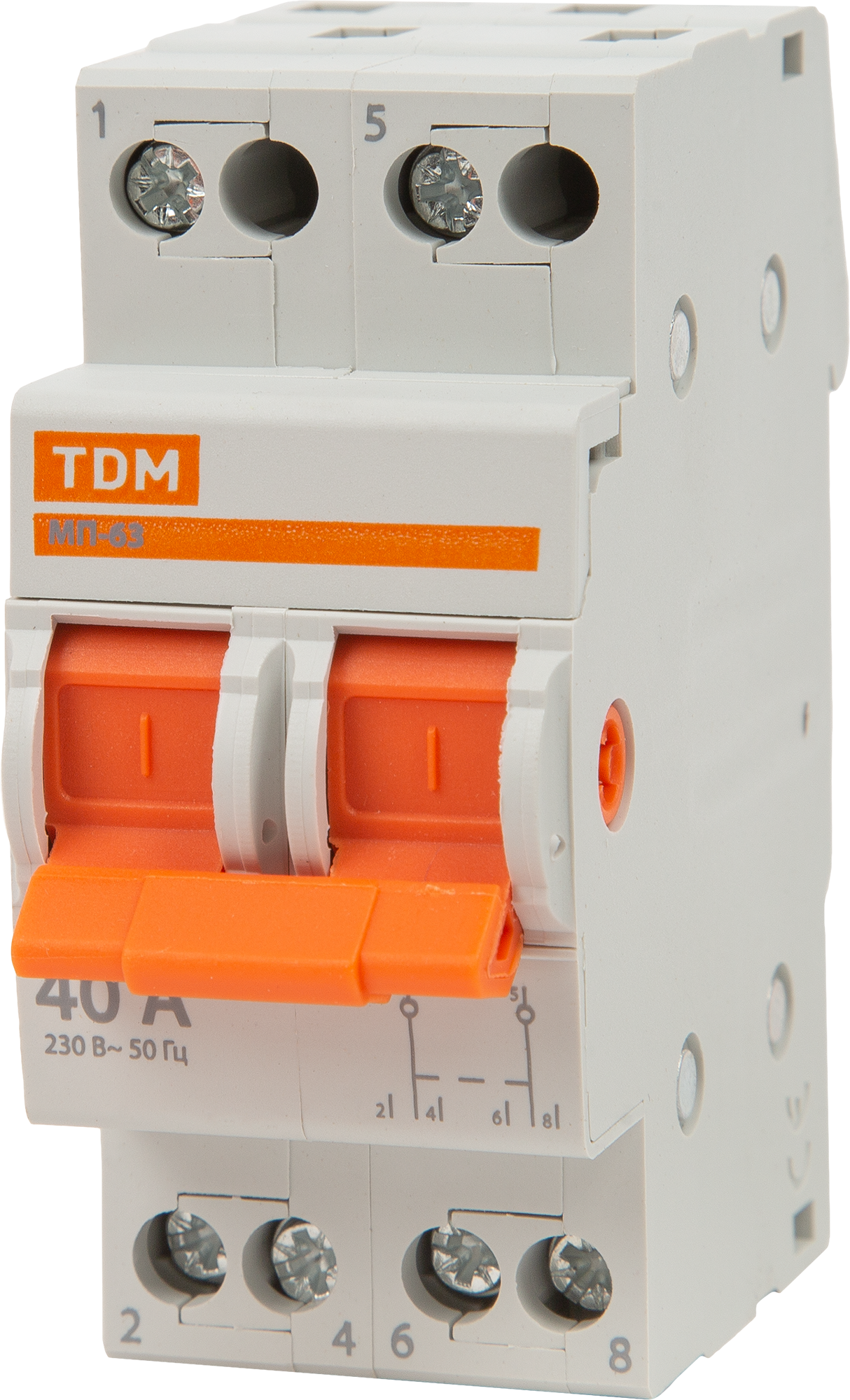 Выключатель нагрузки TDM Electric МП-63 2P 40 А трёхпозиционный