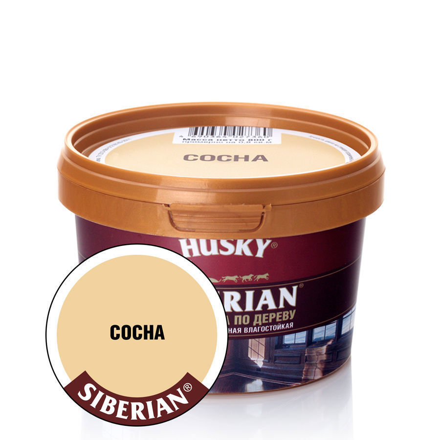 Изображение товара Шпатлевка по дереву HUSKY Siberian 26534 Готовый Сосна 0.8 кг Изображение товара Шпатлевка по дереву HUSKY Siberian 26534 Готовый Сосна 0.8 кг