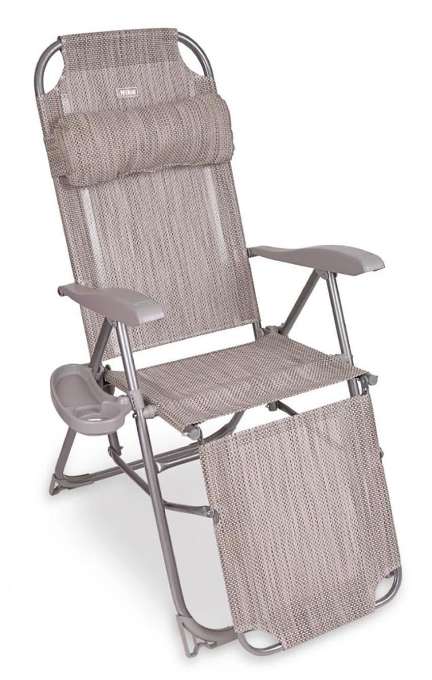 Изображение товара Кресло-шезлонг с полкой Nika КШ3/2 59x116 см до 100 кг серый