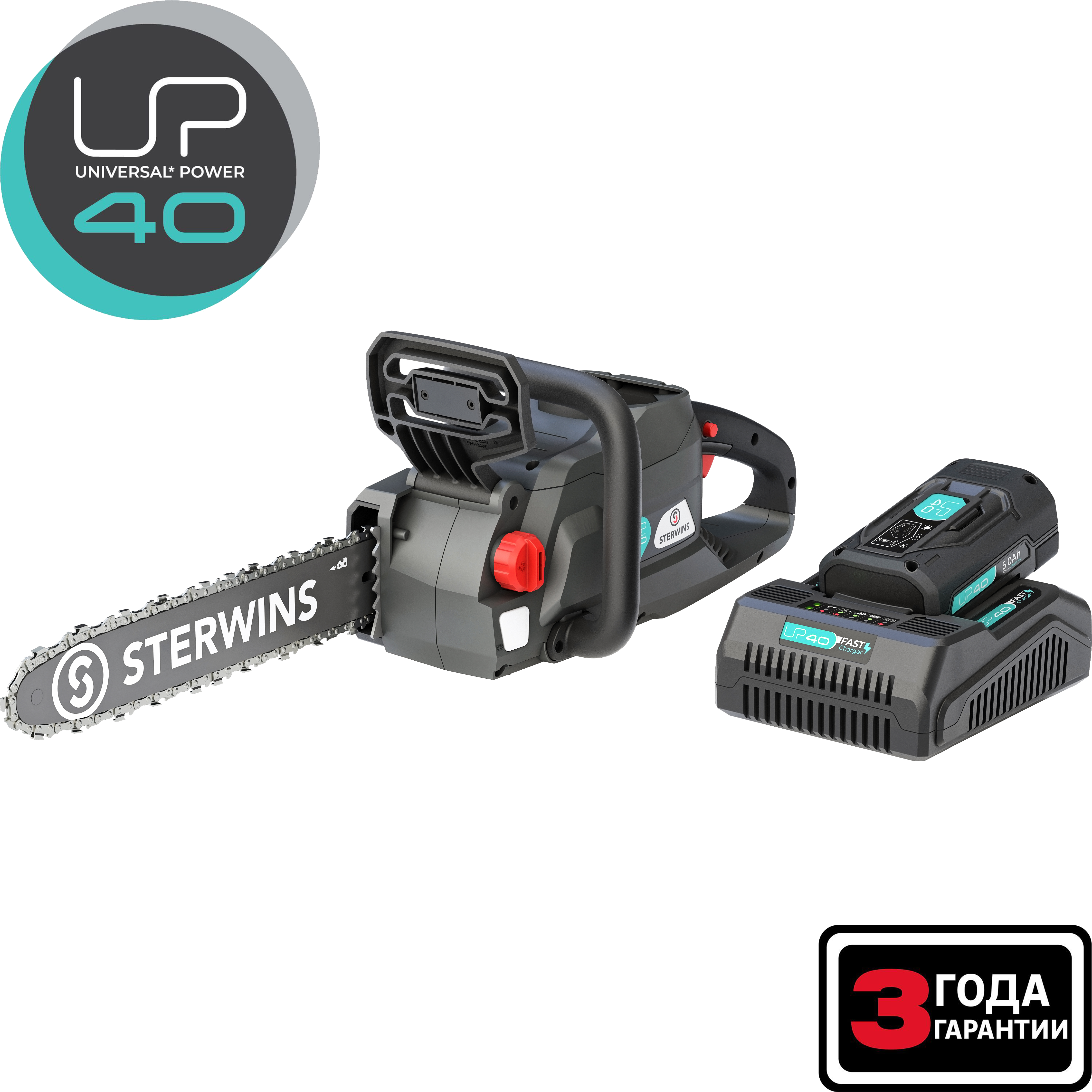 Изображение товара Пила аккумуляторная Sterwins 40VCS2-34.1A 40 В 45 см АКБ и ЗУ в комплекте