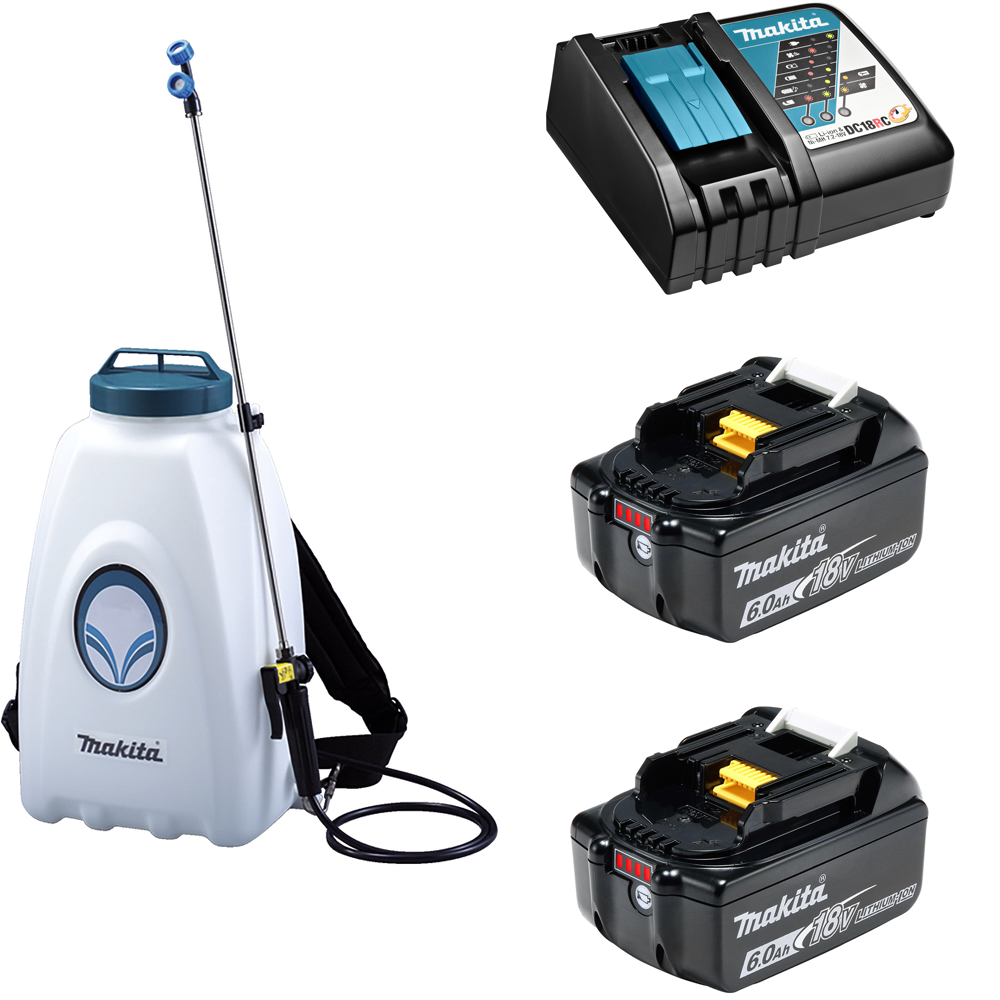Изображение товара Опрыскиватель аккумуляторный Makita DVF154RG2 LXT 18 В 15 л белый