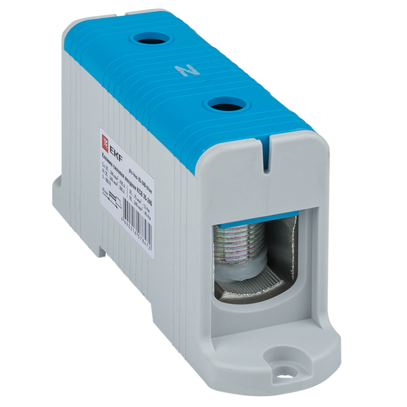 Изображение товара EKF PROxima клеммная колодка 2-е ввода, 67x37x130 мм, синяя, 35-240 мм²