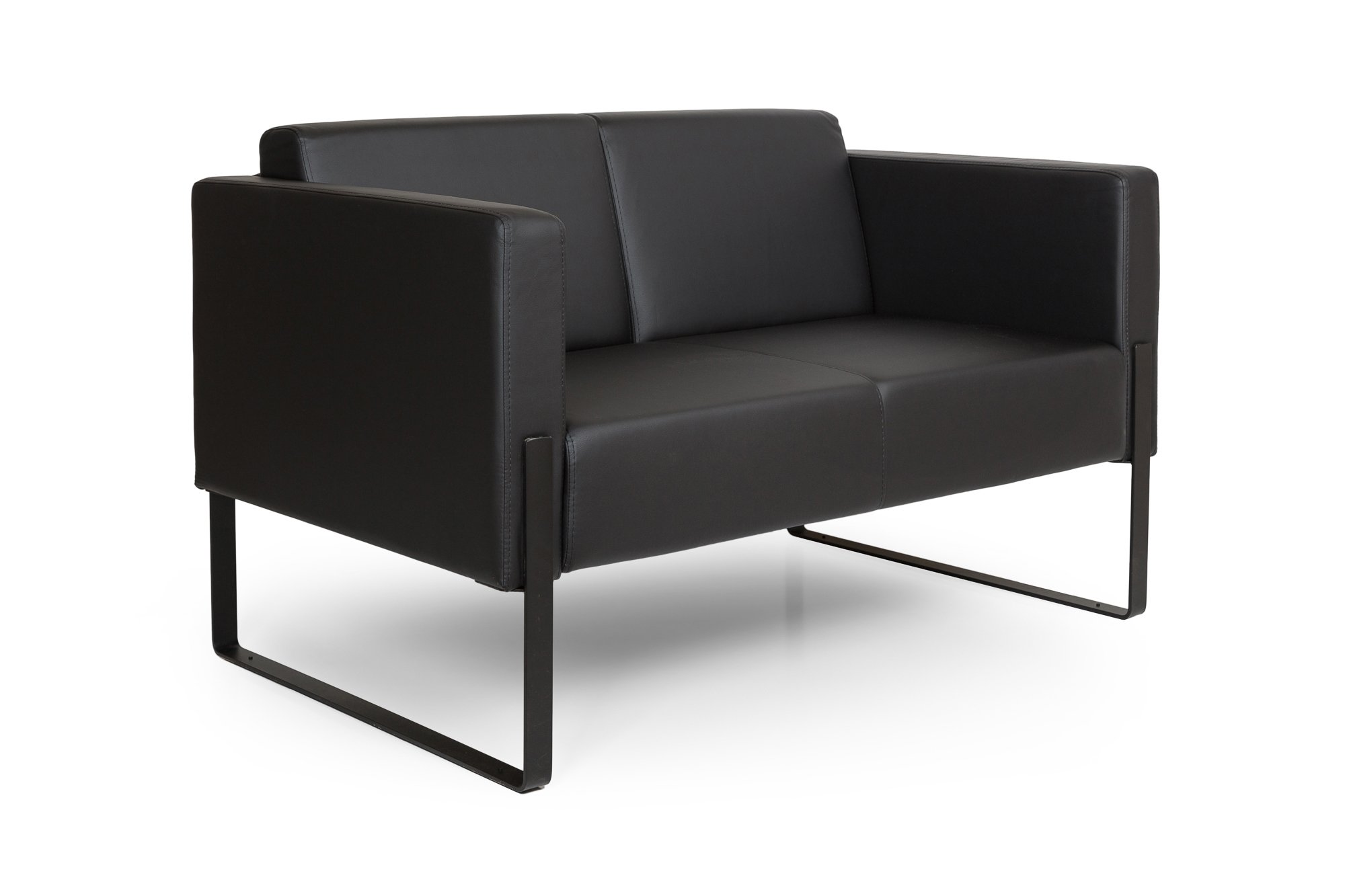 Изображение товара Диван прямой EUROFORMA Тренд черный компактный из искусственной кожи Россия